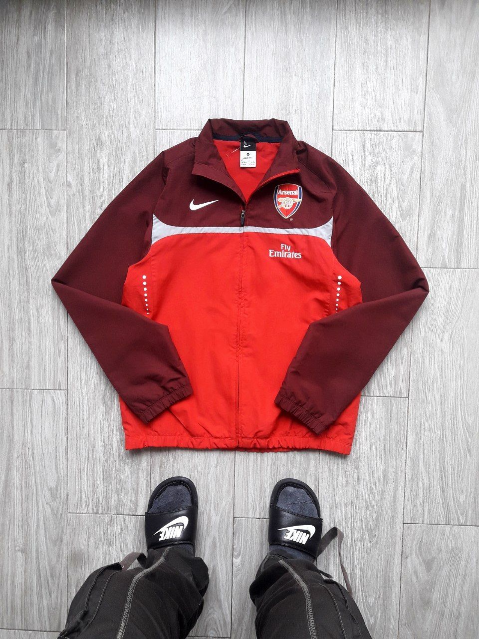 Pre-owned Nike X Soccer Jersey Nike Arsenal 2010/11 Fly Emirates Training Track Top Jacket In Red