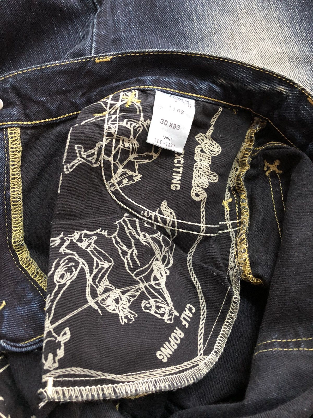 Japanese Brand × Kaihara Denim × Lee 🔥Japan Made🔥00's Lee Rider indigo kaihara denim jeans Size US 31 - 18 Thumbnail