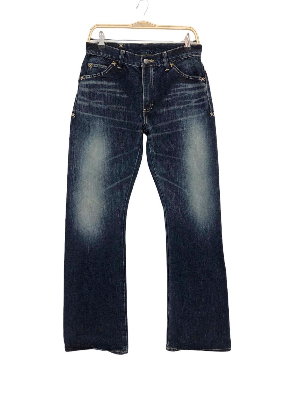Japanese Brand × Kaihara Denim × Lee 🔥Japan Made🔥00's Lee Rider indigo kaihara denim jeans Size US 31 - 5 Thumbnail