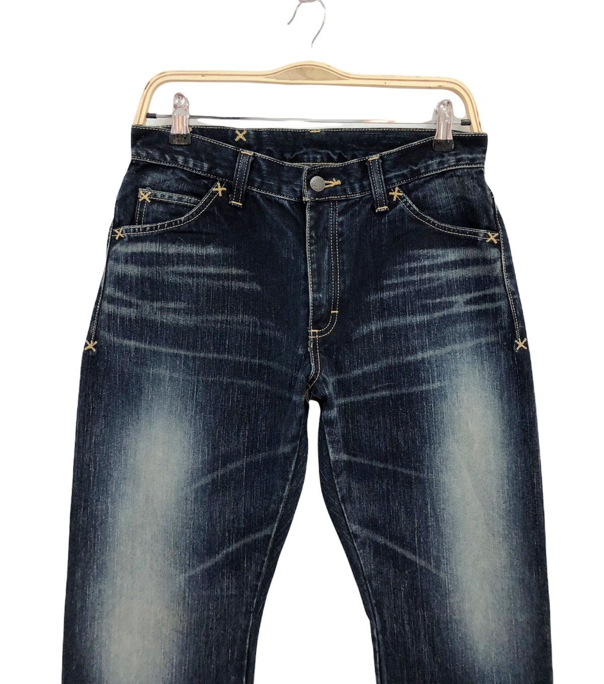 Japanese Brand × Kaihara Denim × Lee 🔥Japan Made🔥00's Lee Rider indigo kaihara denim jeans Size US 31 - 13 Thumbnail