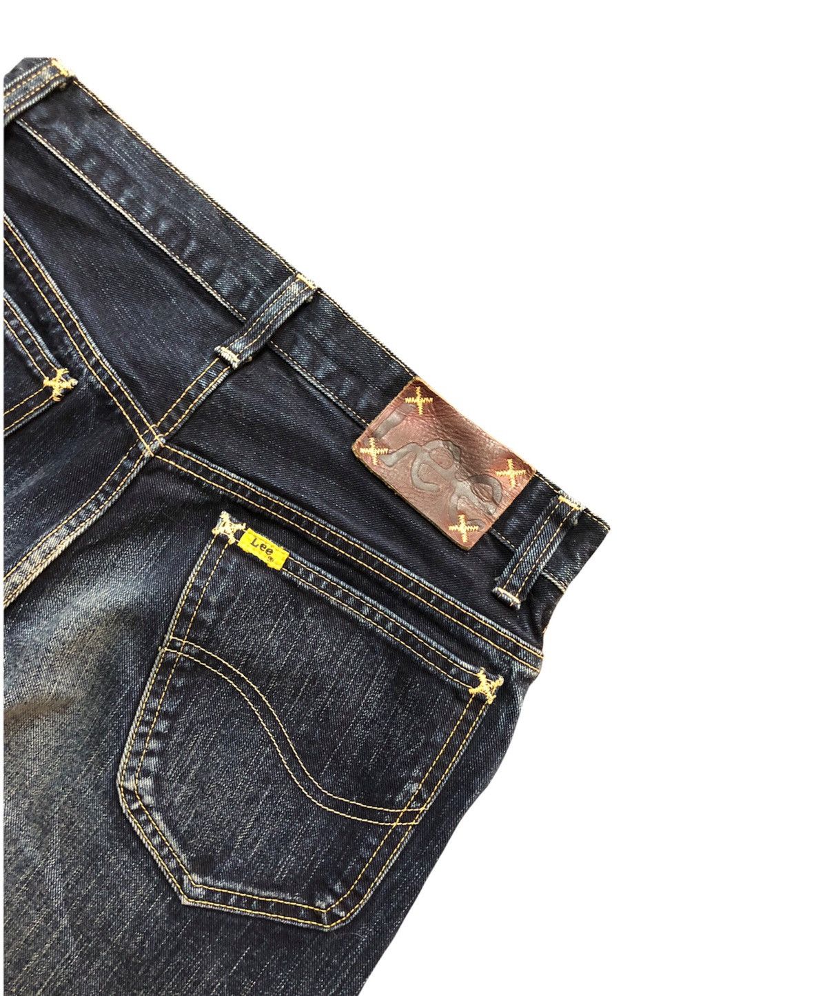 Japanese Brand × Kaihara Denim × Lee 🔥Japan Made🔥00's Lee Rider indigo kaihara denim jeans Size US 31 - 10 Thumbnail