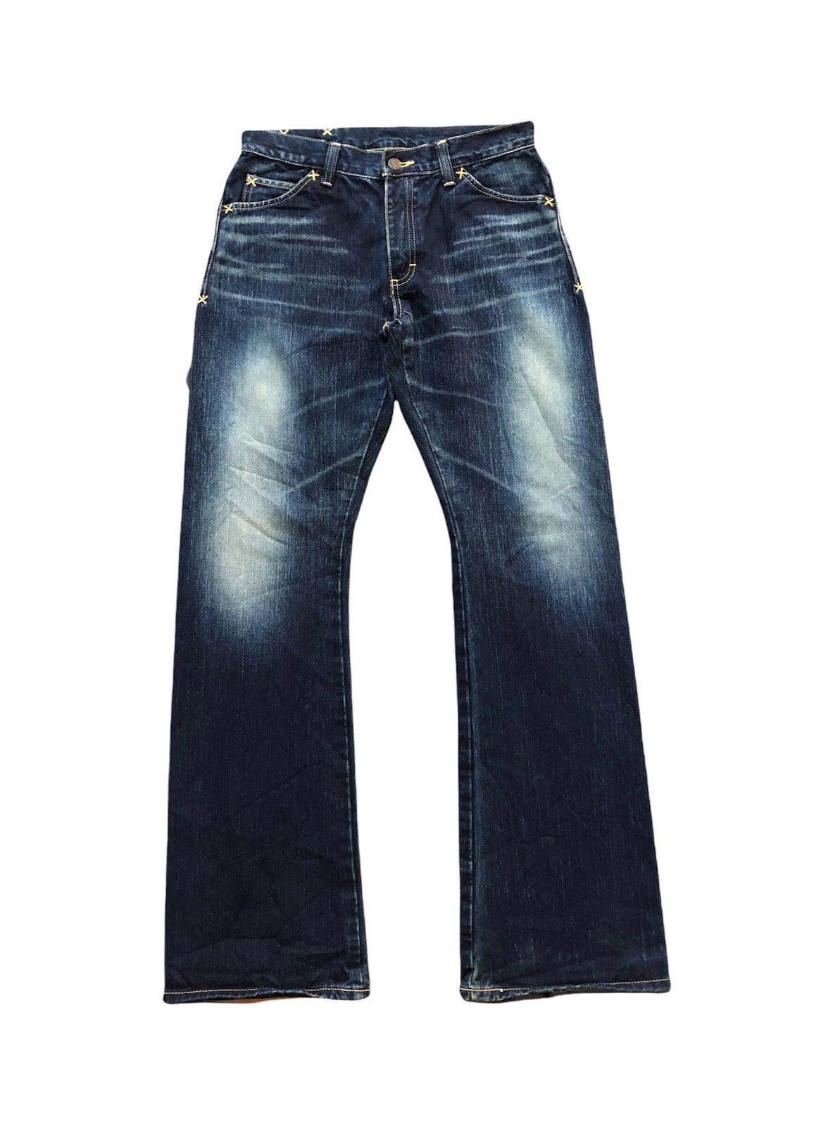Japanese Brand × Kaihara Denim × Lee 🔥Japan Made🔥00's Lee Rider indigo kaihara denim jeans Size US 31 - 1 Thumbnail