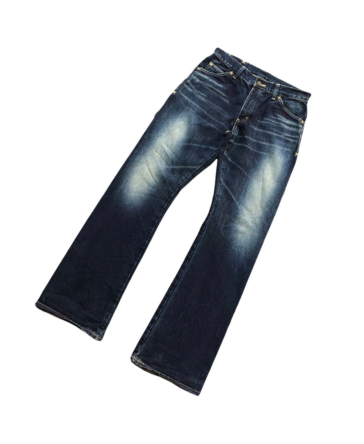 Japanese Brand × Kaihara Denim × Lee 🔥Japan Made🔥00's Lee Rider indigo kaihara denim jeans Size US 31 - 2 Thumbnail