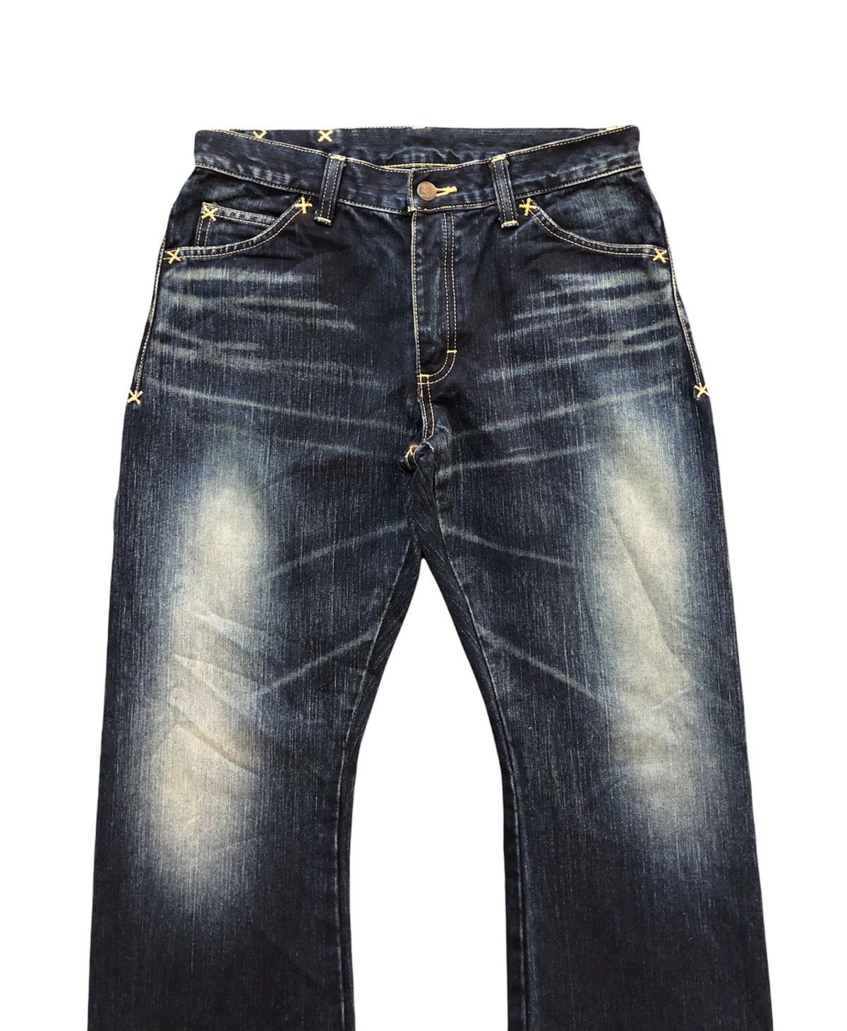 Japanese Brand × Kaihara Denim × Lee 🔥Japan Made🔥00's Lee Rider indigo kaihara denim jeans Size US 31 - 7 Thumbnail