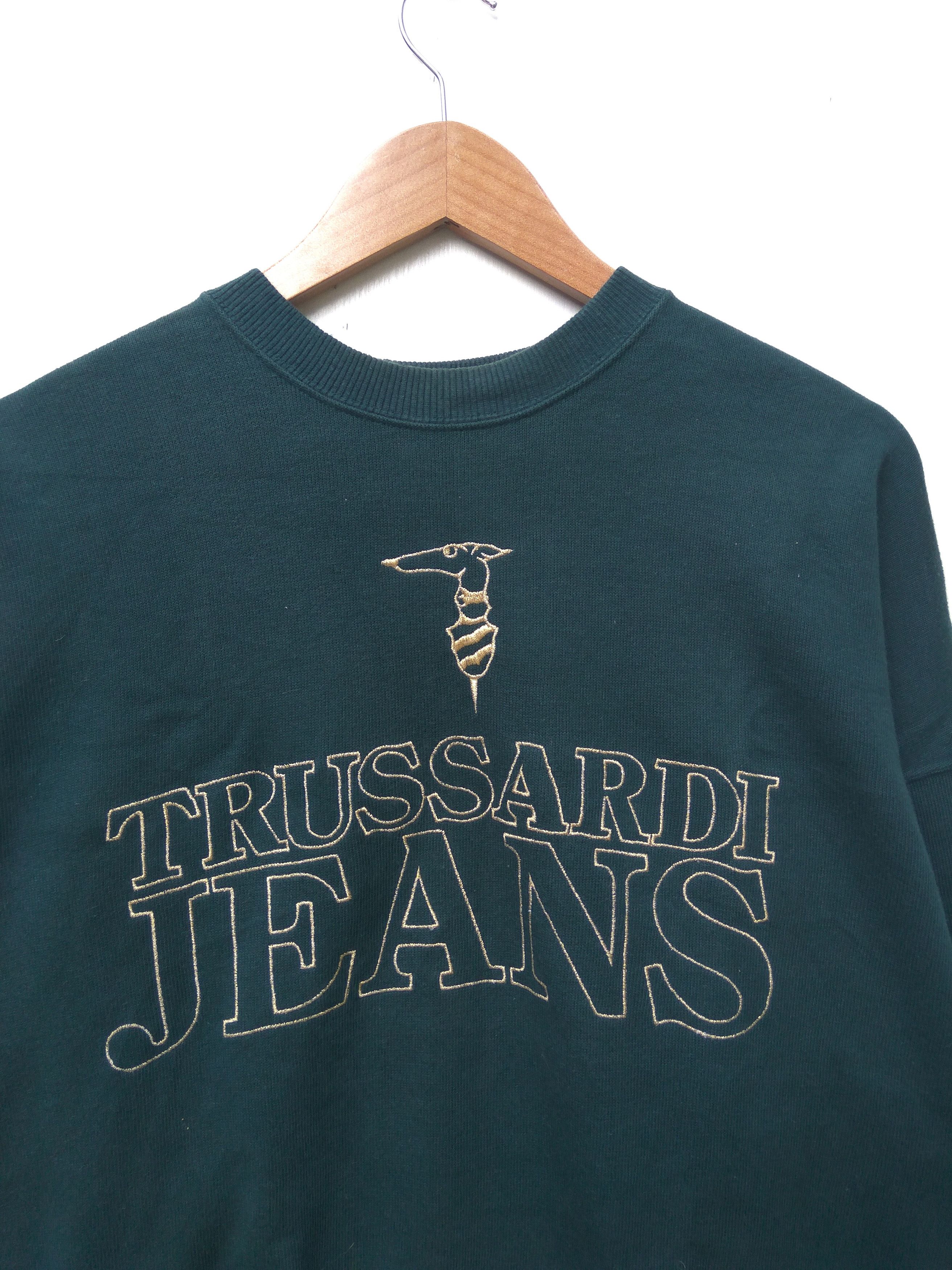 Trussardi Vintage Trussardi Sweatshirt Big Spellout embroidery Size US L / EU 52-54 / 3 - 2 Thumbnail