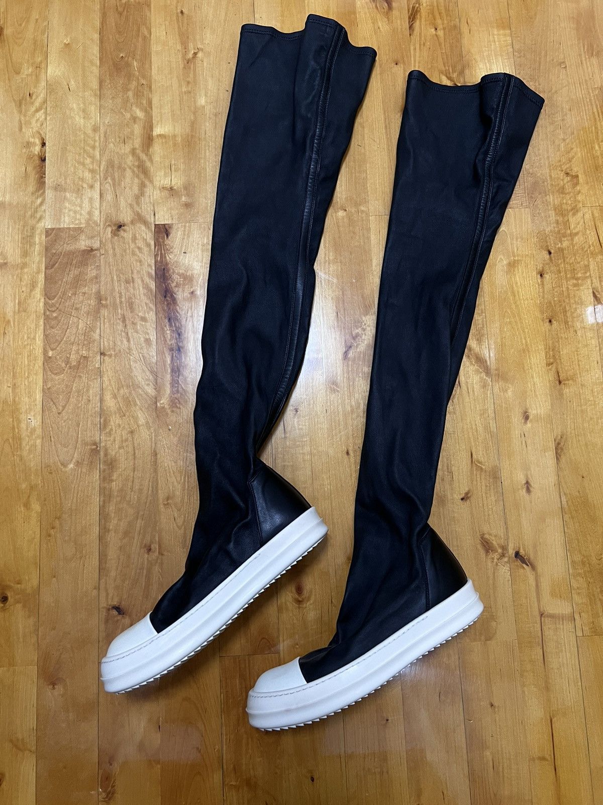 Rick Owens Rick owens mainline leather thigh high stocking sz 37.5 Size US 7.5 / IT 37.5 - 3 Thumbnail