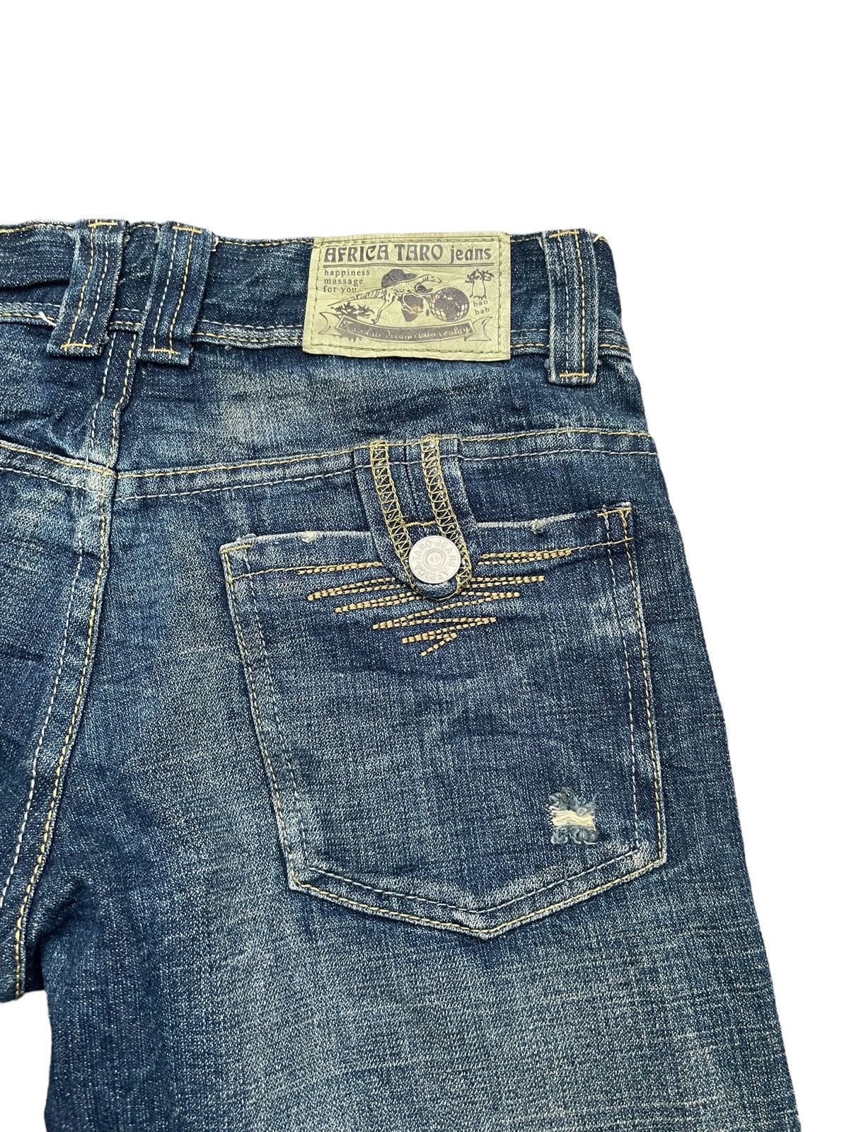 Japanese Brand Japanese Africa Taro Distresed Denim Size 31" - 12 Thumbnail