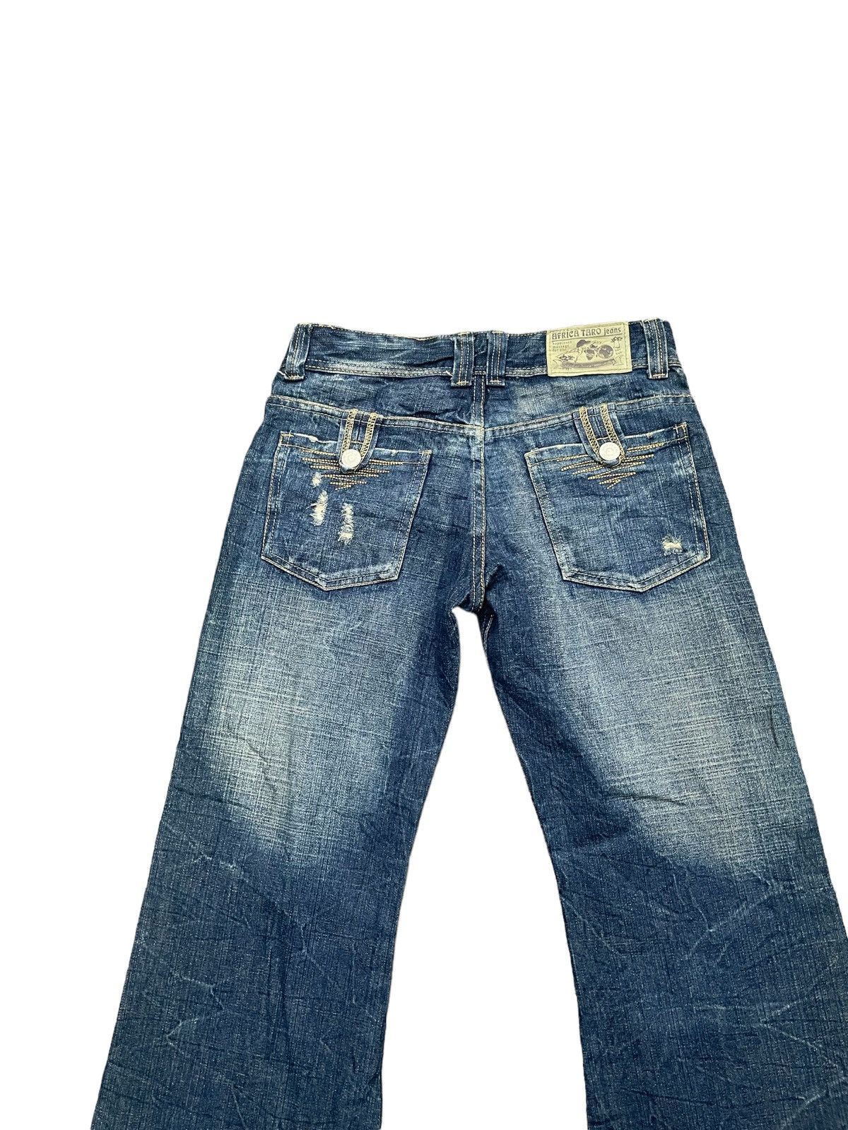 Japanese Brand Japanese Africa Taro Distresed Denim Size 31" - 9 Thumbnail