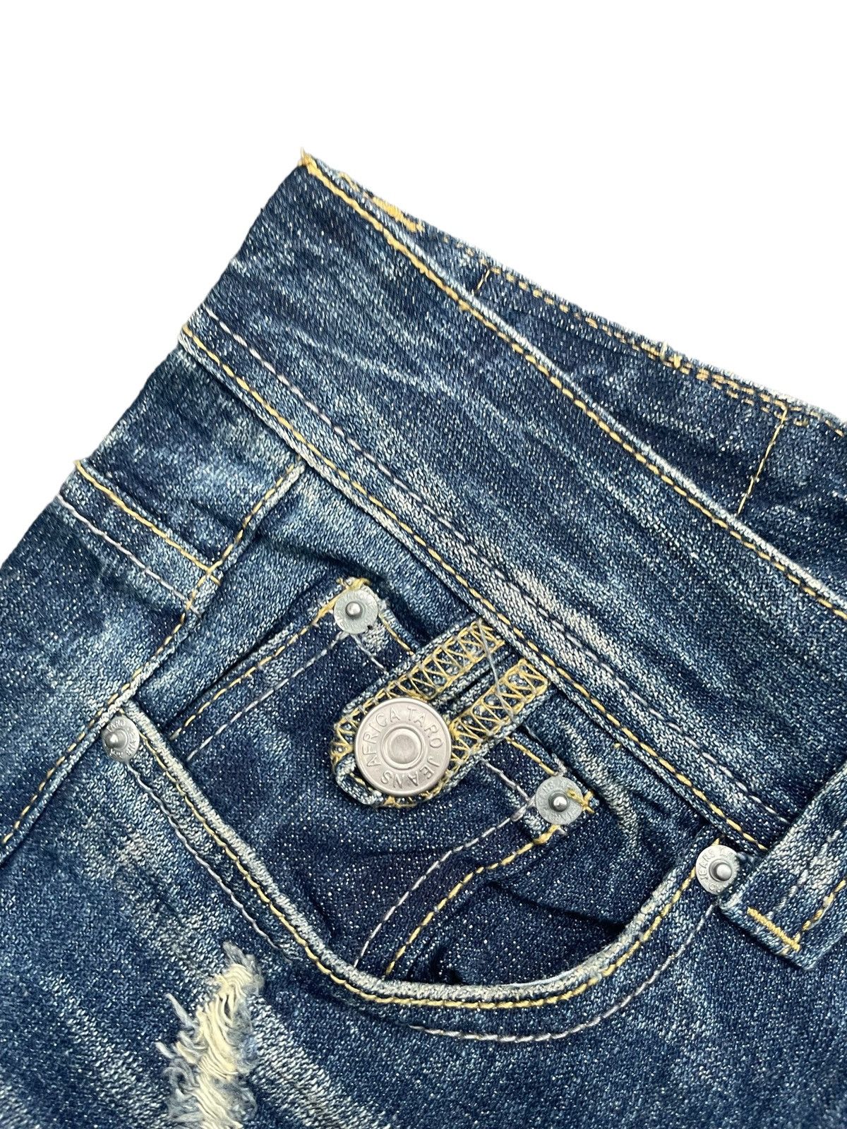 Japanese Brand Japanese Africa Taro Distresed Denim Size 31" - 7 Thumbnail