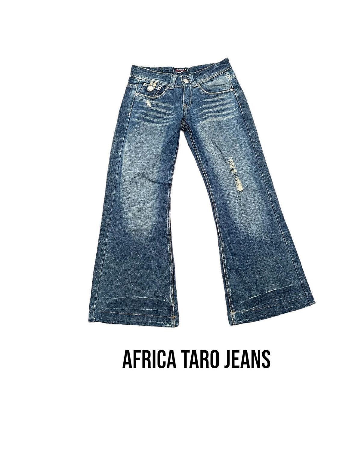Japanese Brand Japanese Africa Taro Distresed Denim Size 31" - 1 Thumbnail