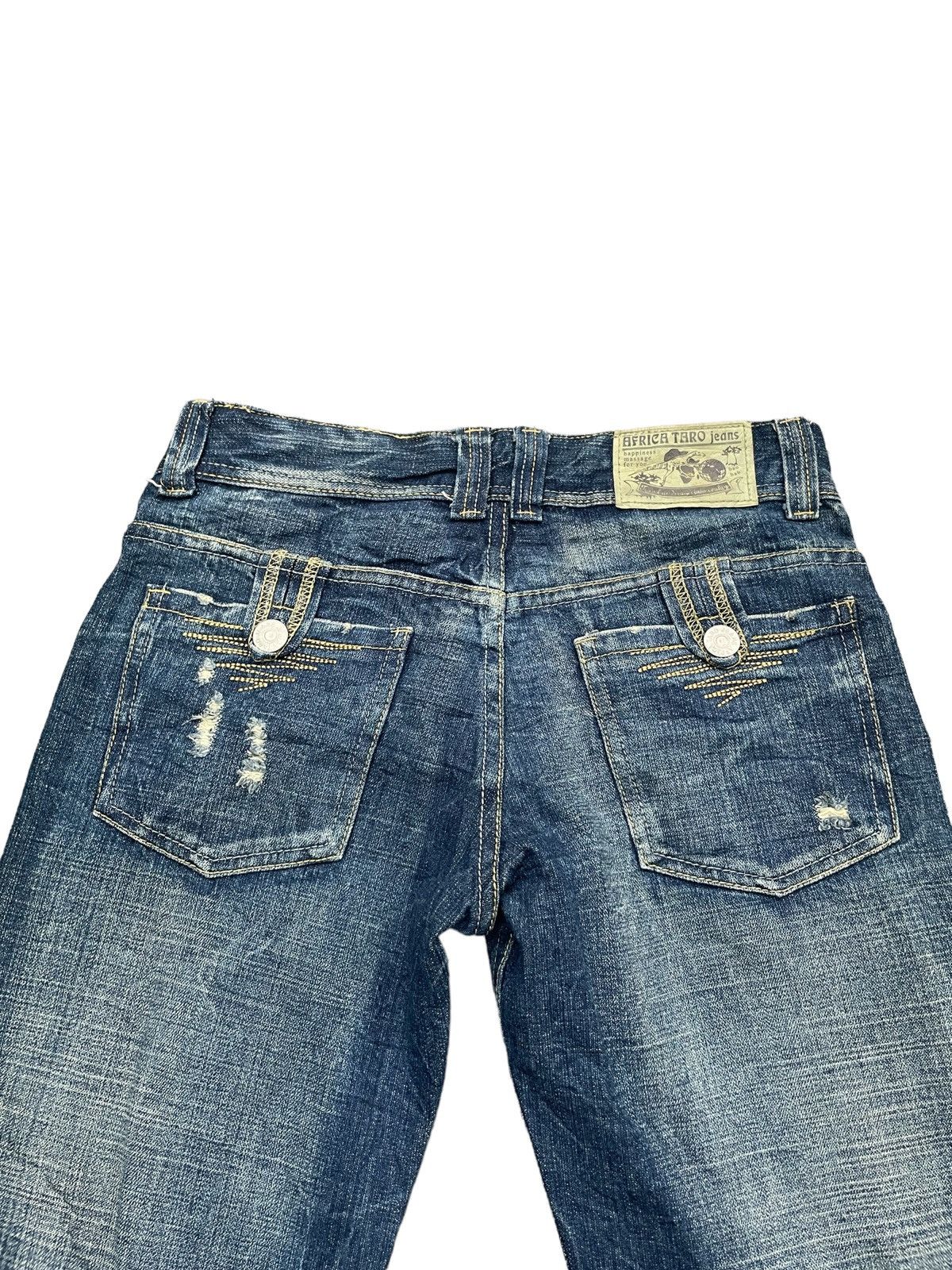 Japanese Brand Japanese Africa Taro Distresed Denim Size 31" - 11 Thumbnail