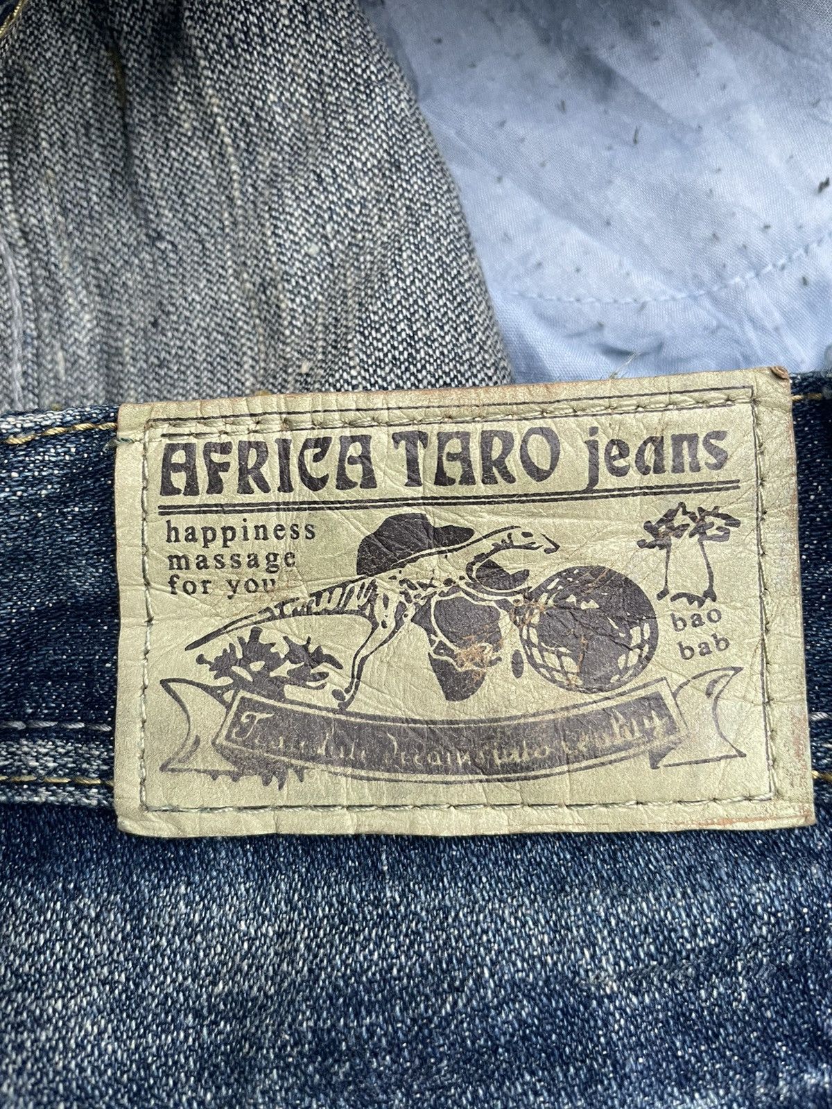 Japanese Brand Japanese Africa Taro Distresed Denim Size 31" - 13 Thumbnail