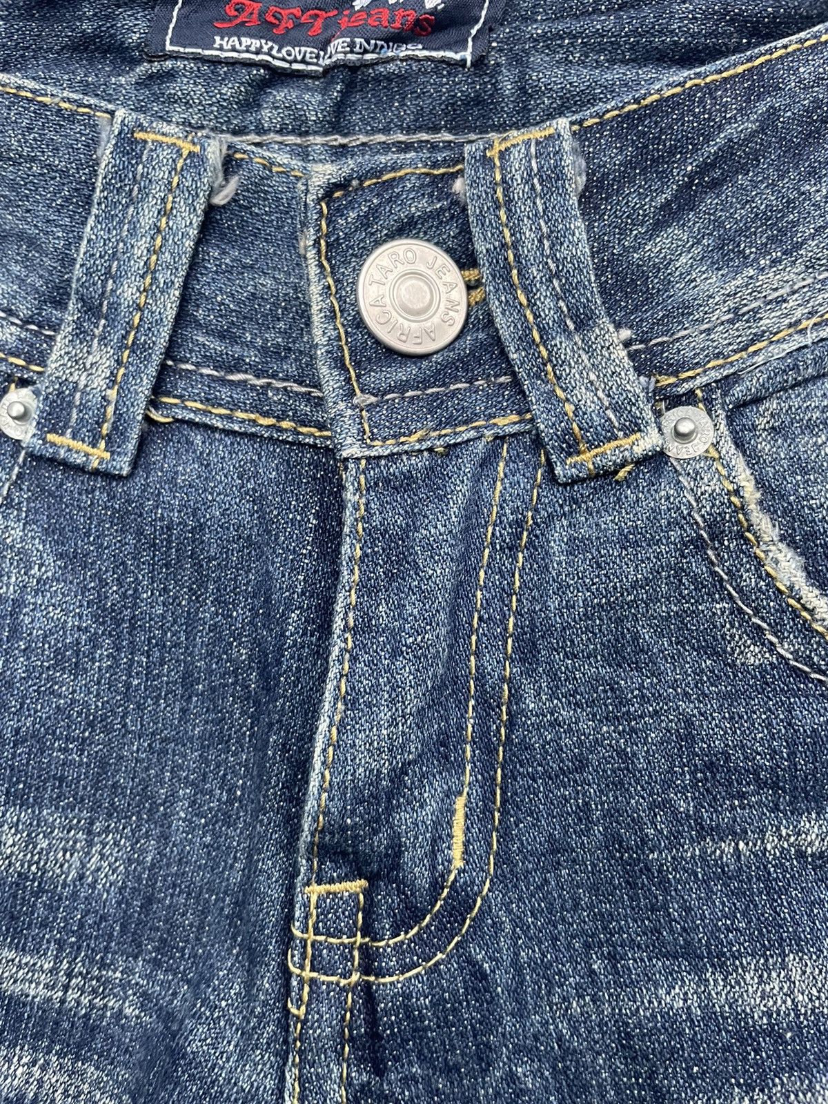 Japanese Brand Japanese Africa Taro Distresed Denim Size 31" - 18 Thumbnail