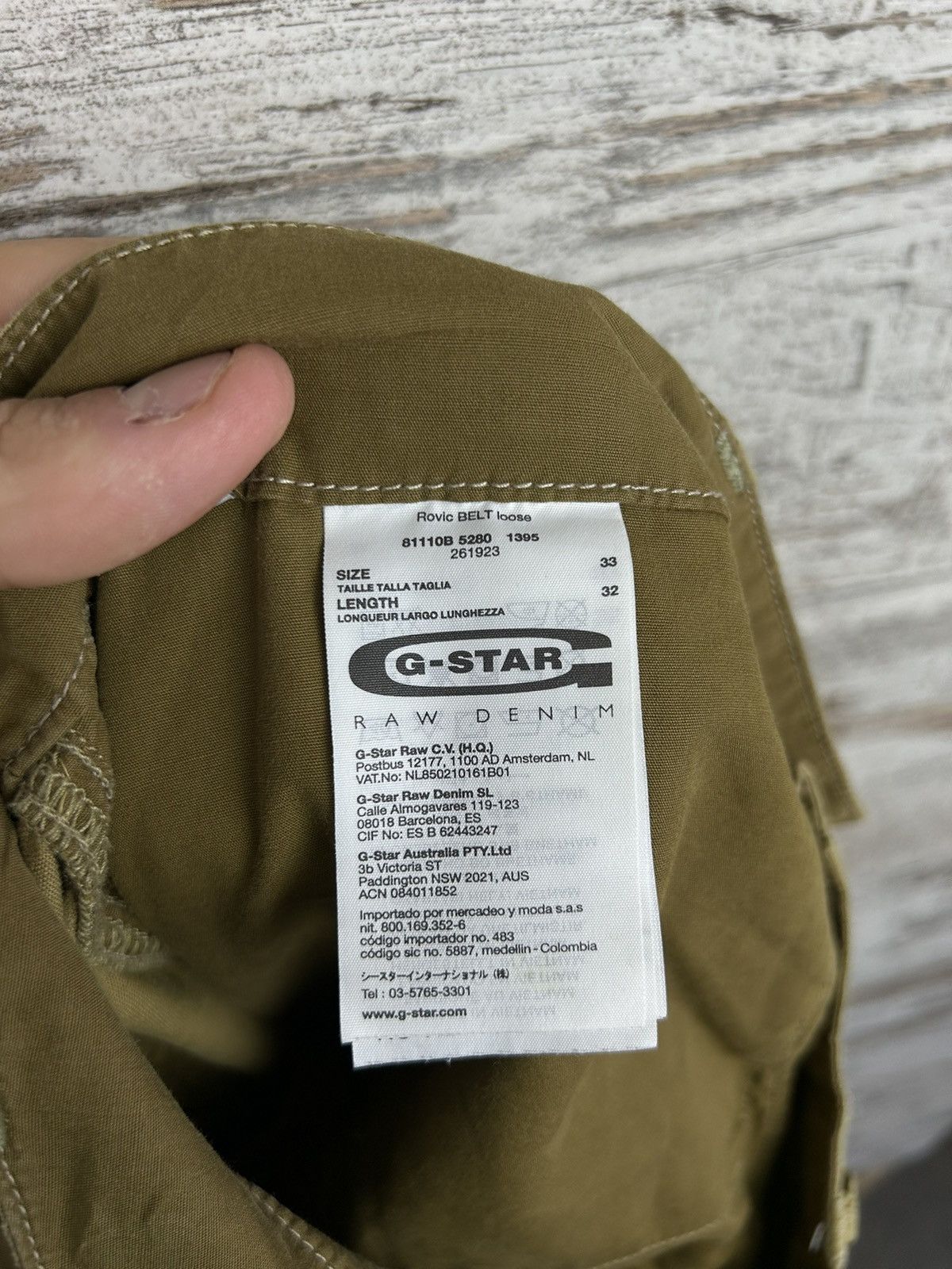 G-Star Mens Vintage G Star Raw Rovic BELT loose cargo pants y2k Size US 33 - 22 Thumbnail