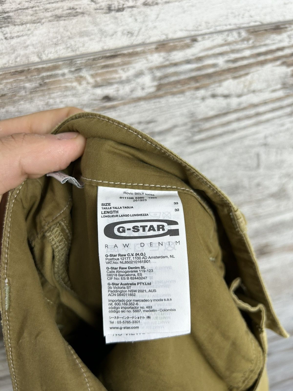 G-Star Mens Vintage G Star Raw Rovic BELT loose cargo pants y2k Size US 33 - 21 Thumbnail