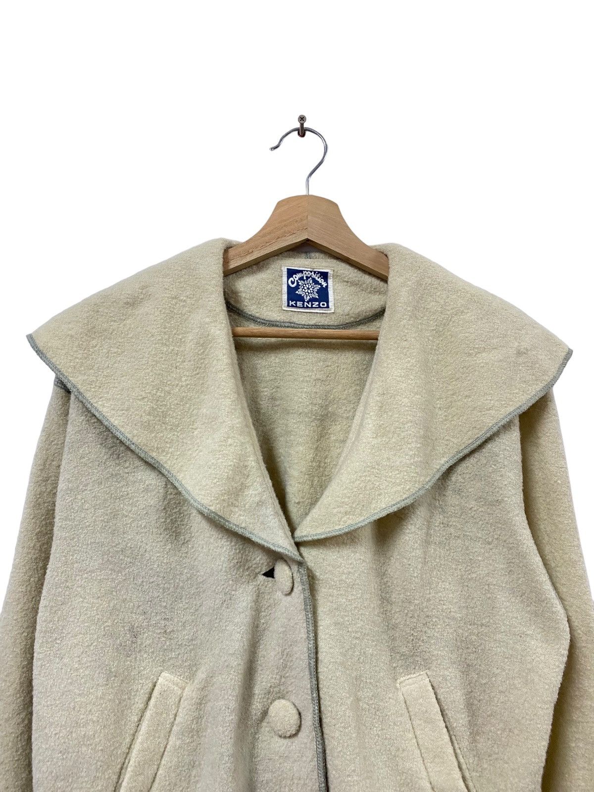 Kenzo × Vintage Vtg🔥Composition Kenzo Sailor Style Neck Crop Jacket Size M / US 6-8 / IT 42-44 - 4 Thumbnail