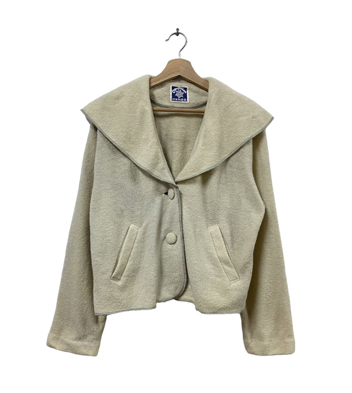 Kenzo × Vintage Vtg🔥Composition Kenzo Sailor Style Neck Crop Jacket Size M / US 6-8 / IT 42-44 - 1 Thumbnail