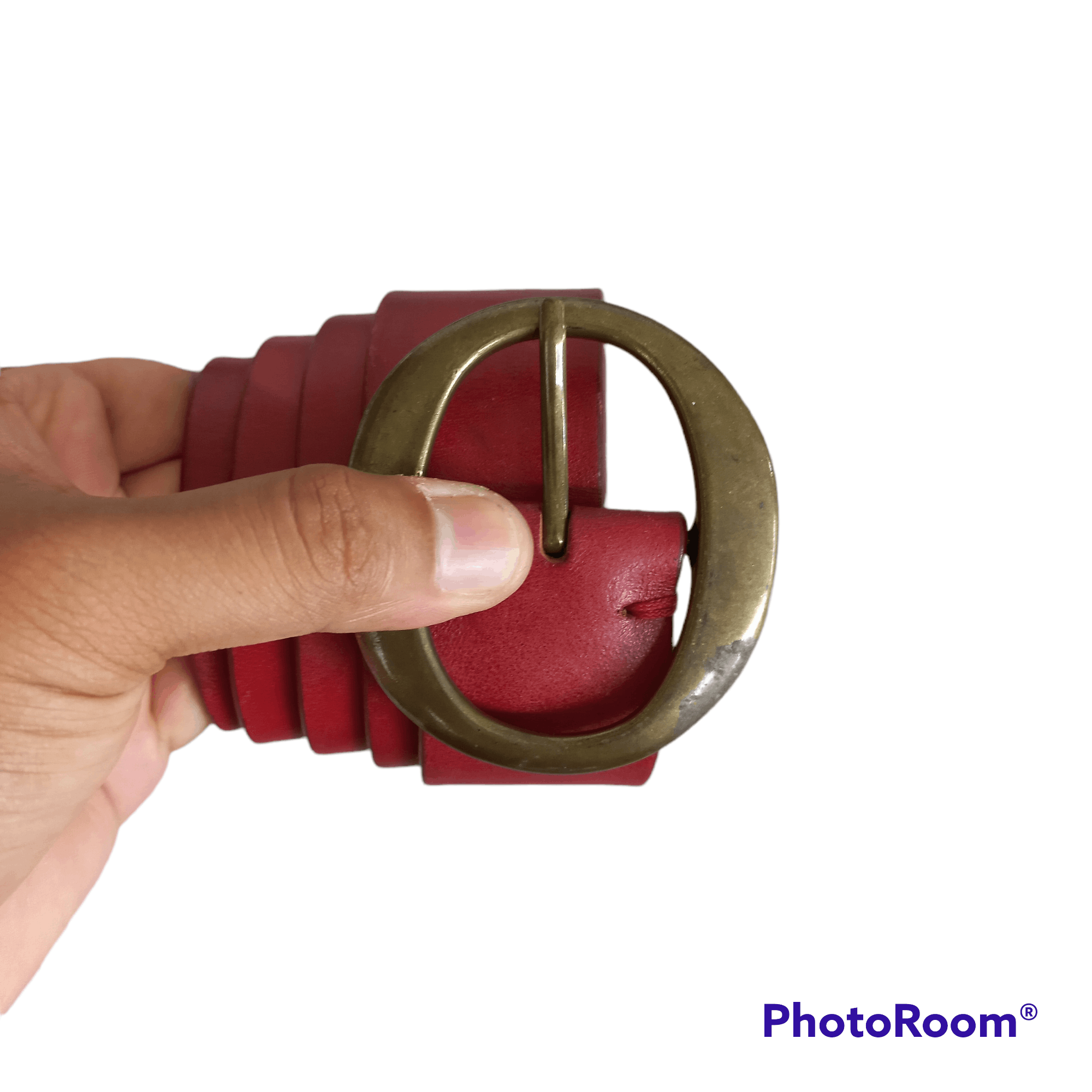 image of Archival Clothing x Gap Garrison Red Leather Belt, Women's