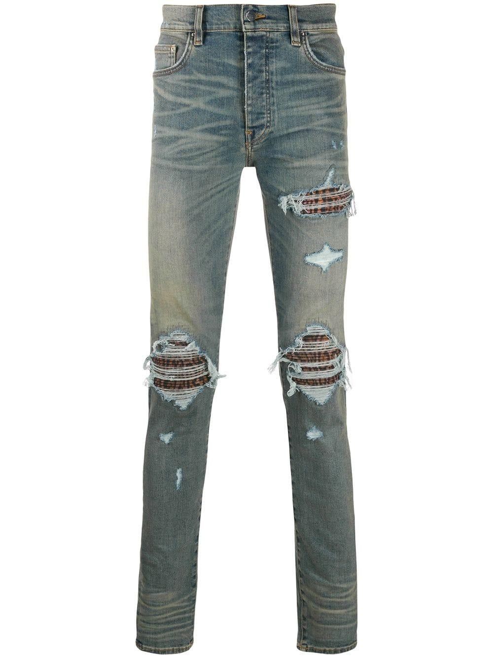 Amiri amiri Clay Indigo & Leopard 'MX1' Jeans Size US 32 / EU 48 - 1 Thumbnail