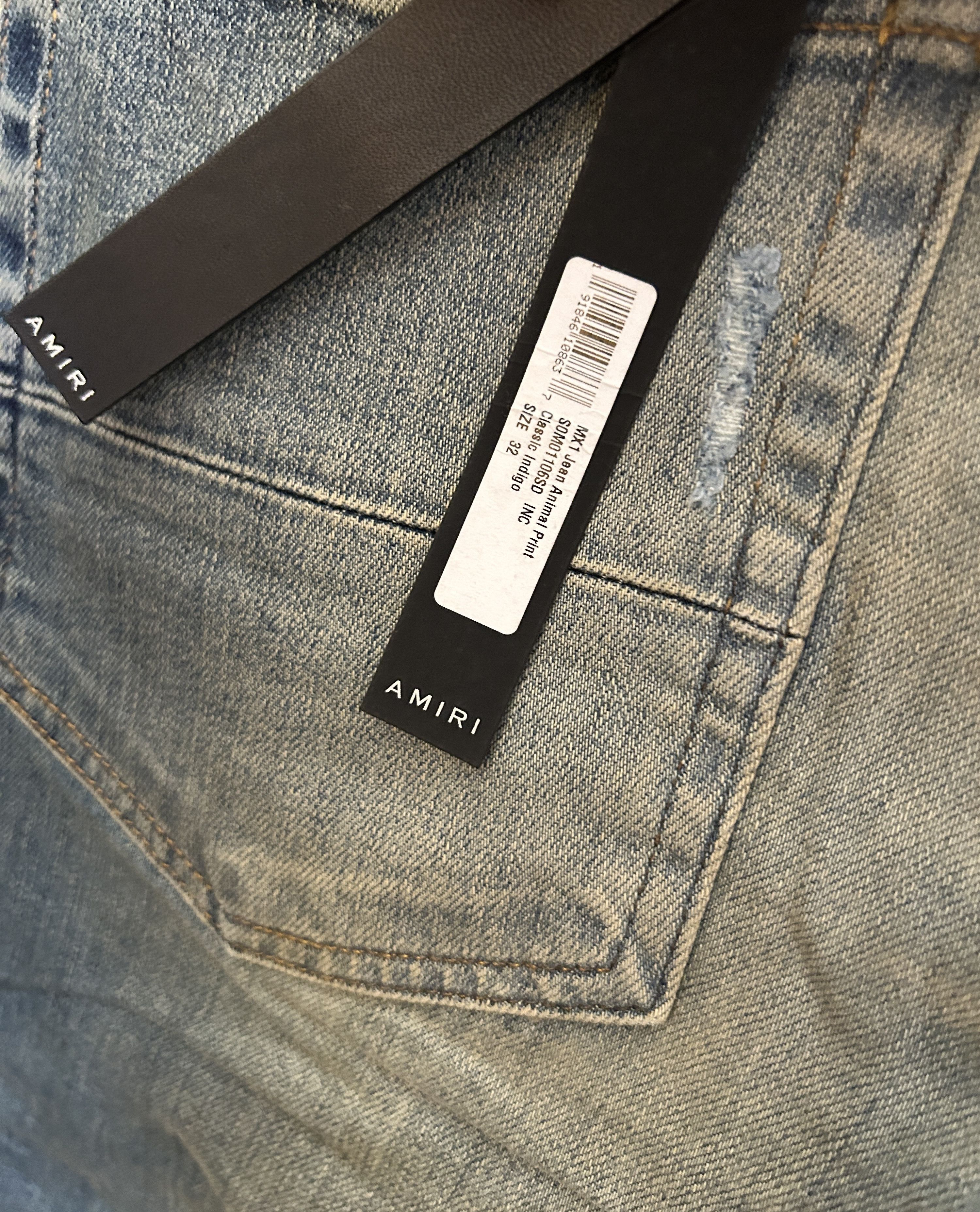 Amiri amiri Clay Indigo & Leopard 'MX1' Jeans Size US 32 / EU 48 - 7 Thumbnail