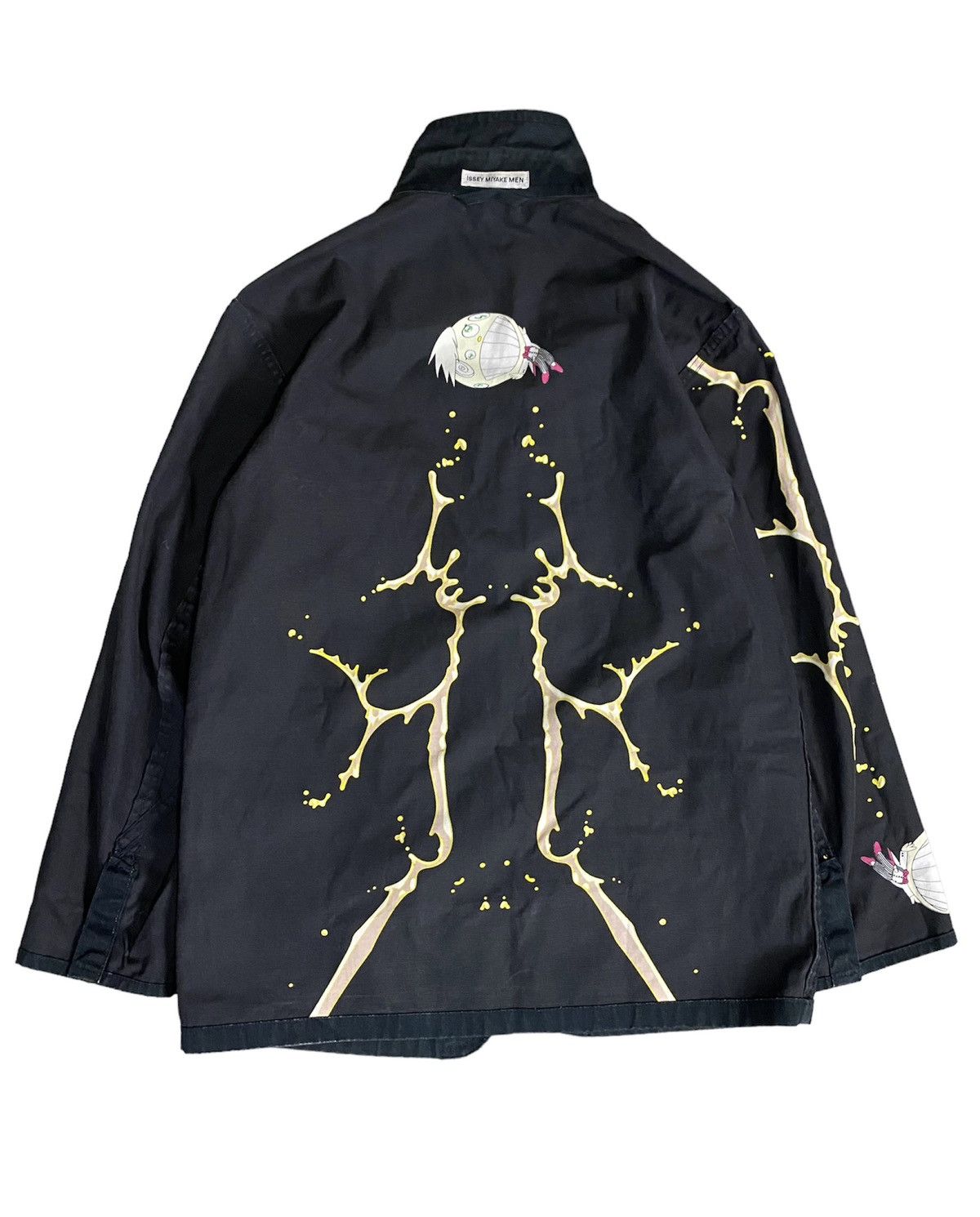 ISSEY MIYAKE silk cotton Marble Gradient Hooded tailored jacket tops IM33-FD010 Brown M