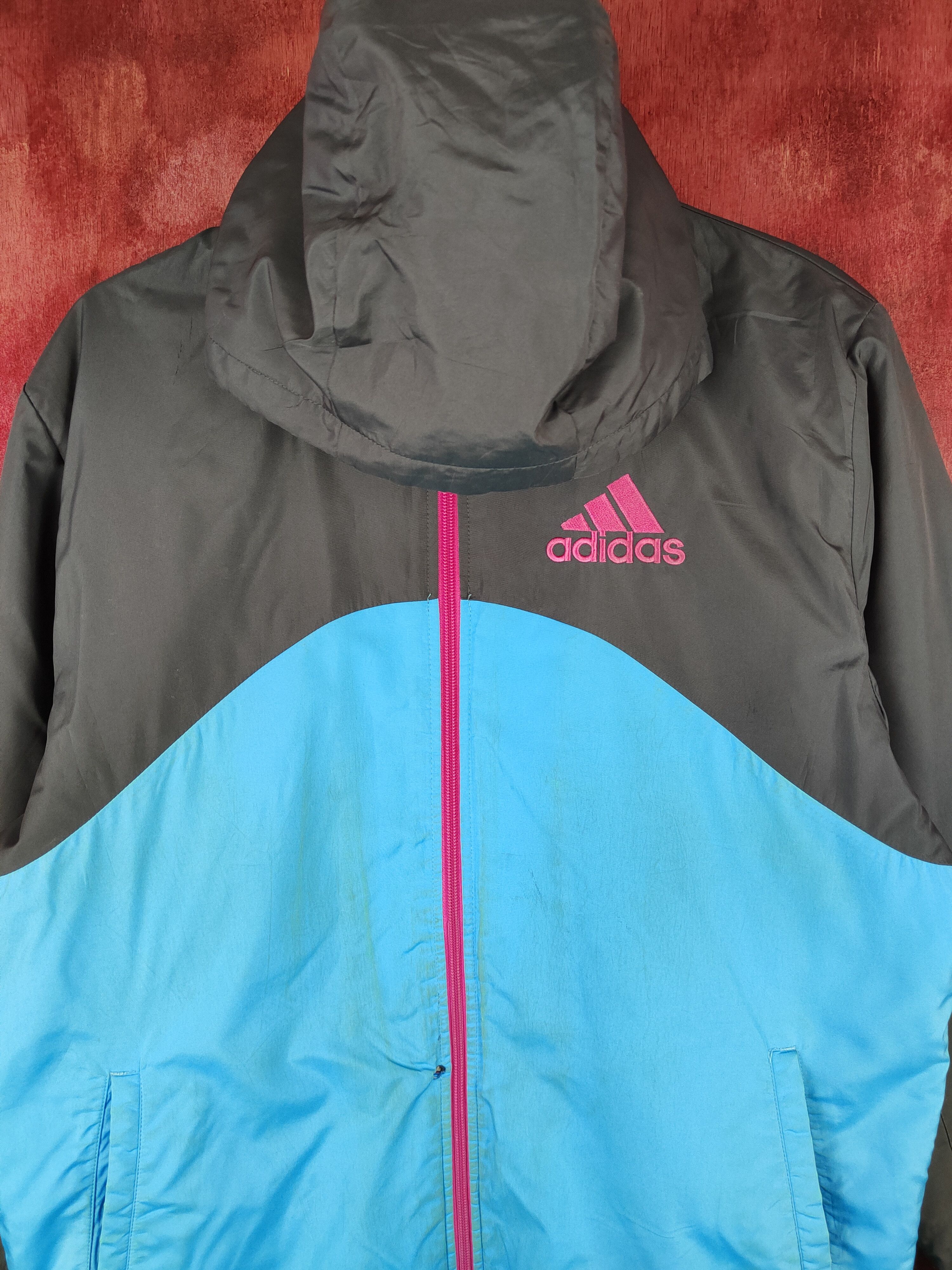 Adidas Adidas Blue/Gray Hoodie Sweater windbreaker #S812 Size US M / EU 48-50 / 2 - 2 Thumbnail
