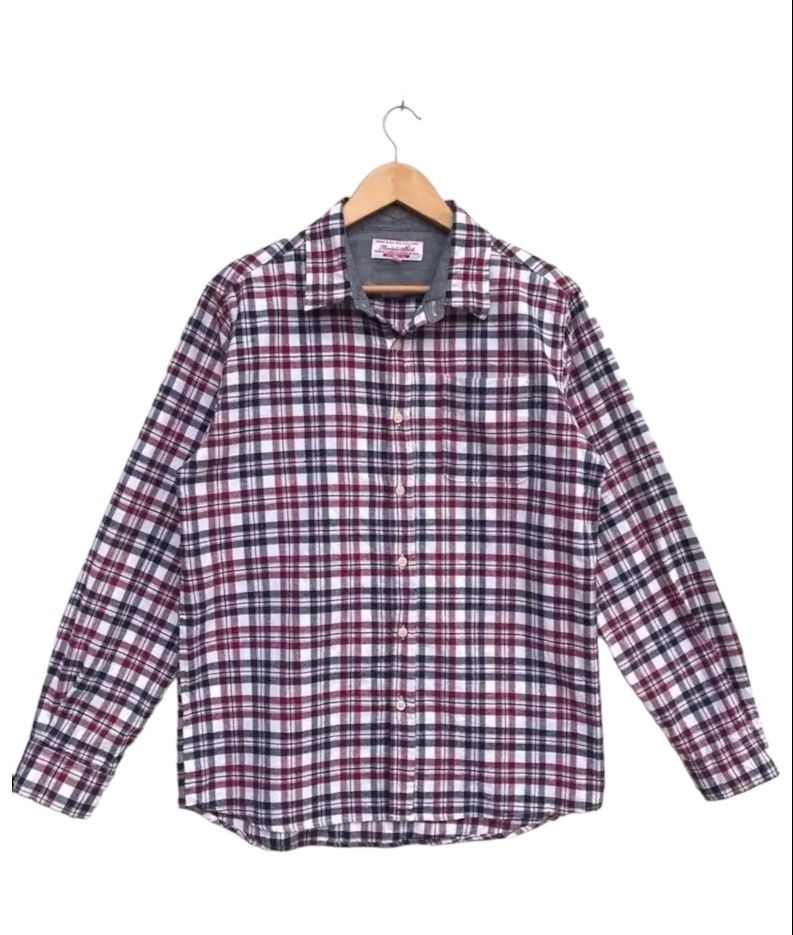 Marsala Checkered Flannel Shirt