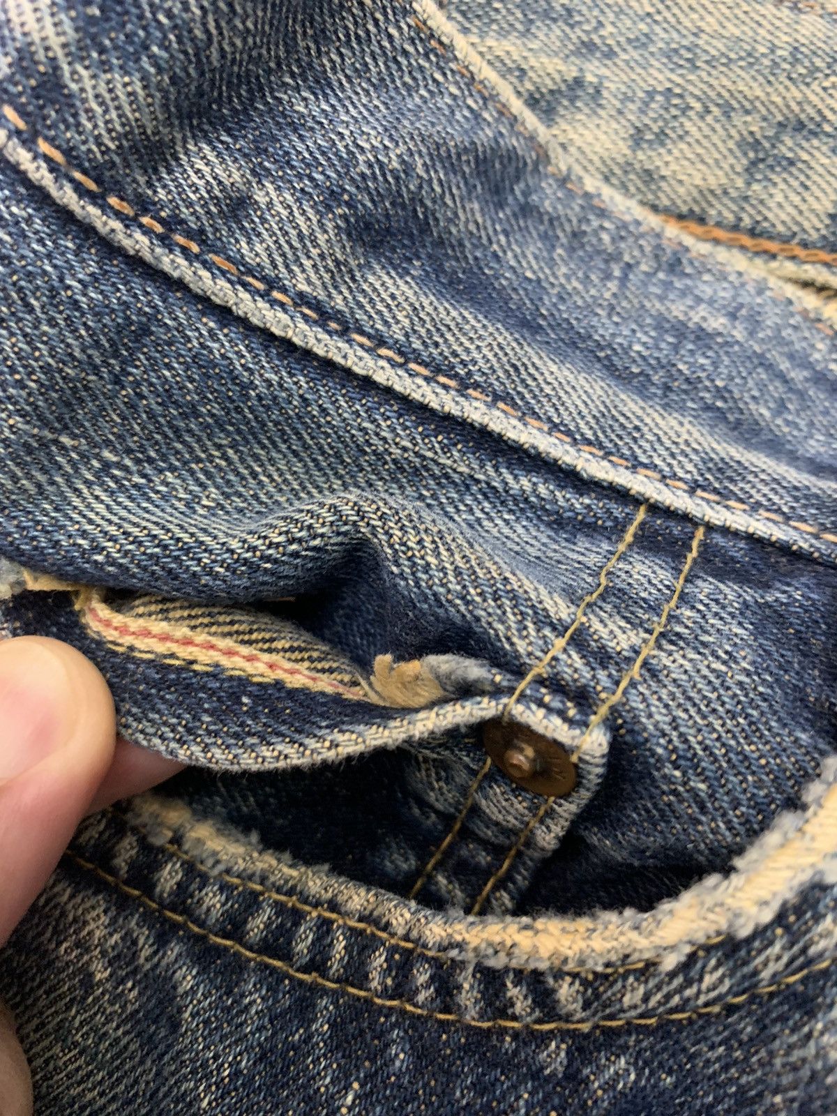 Edwin Vintage Edwin 505xx selvedge denim pant distressed Size US 32 / EU 48 - 10 Thumbnail