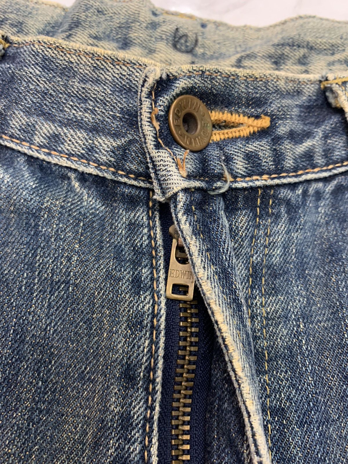 Edwin Vintage Edwin 505xx selvedge denim pant distressed Size US 32 / EU 48 - 9 Thumbnail