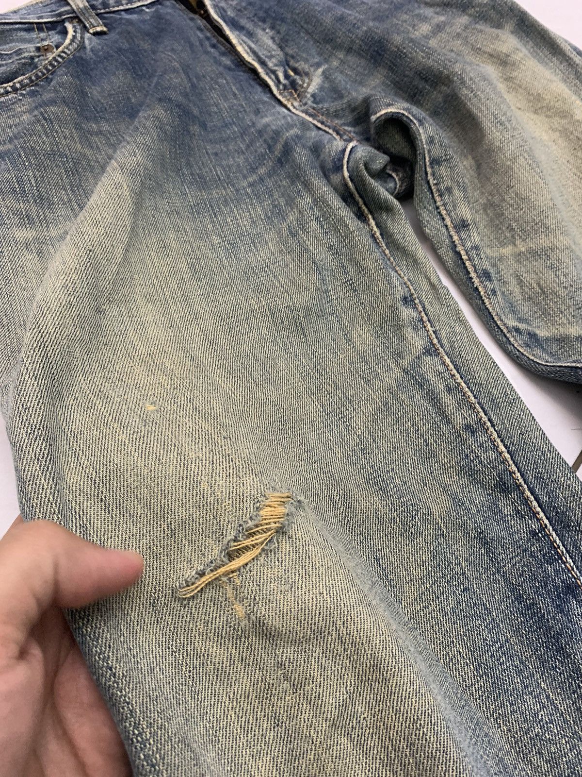 Edwin Vintage Edwin 505xx selvedge denim pant distressed Size US 32 / EU 48 - 7 Thumbnail