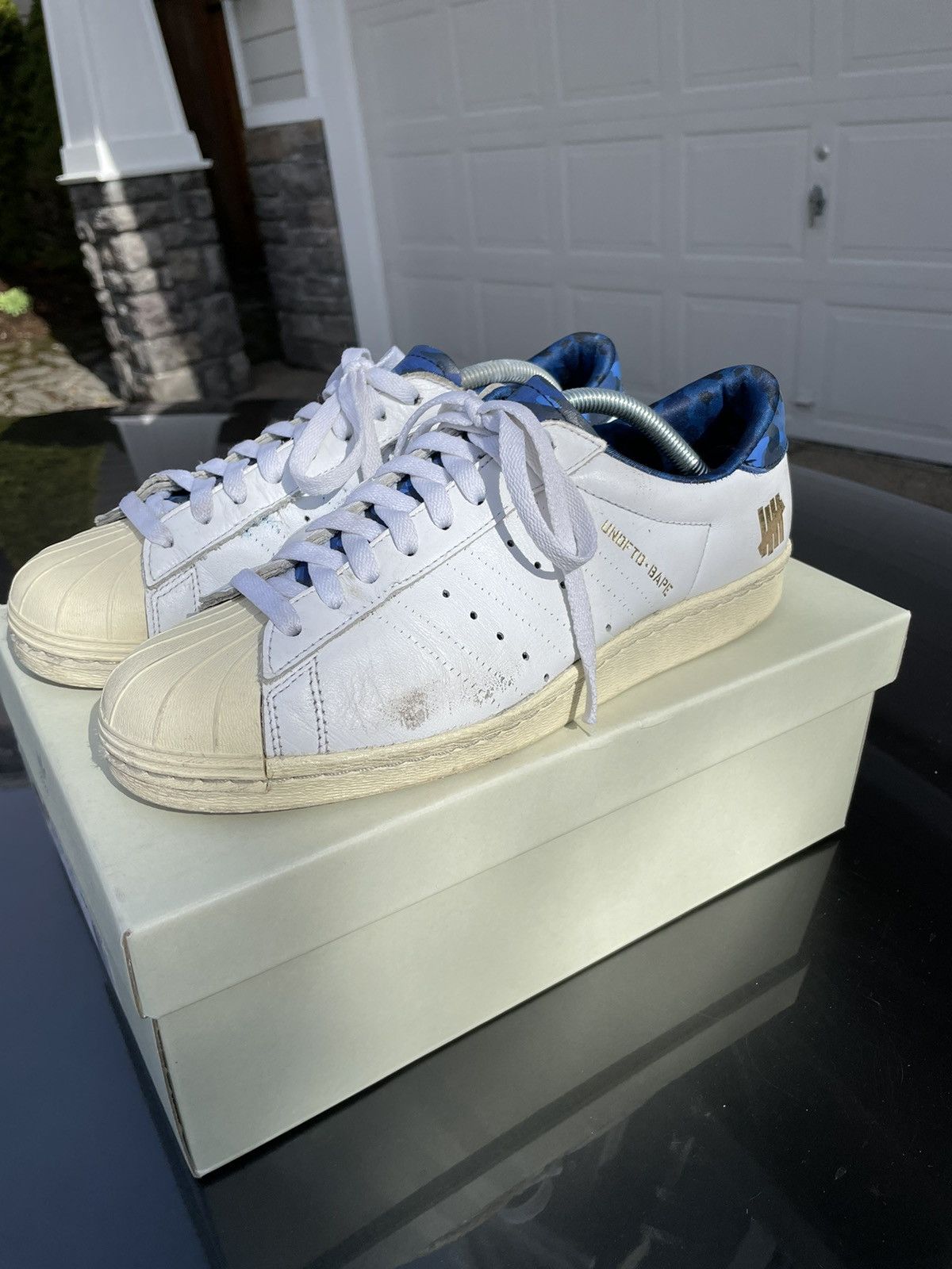 Adidas × Bape × Undefeated Undefeated X Bape Adidas Superstar 80s Size US 9 / EU 42 - 4 Thumbnail