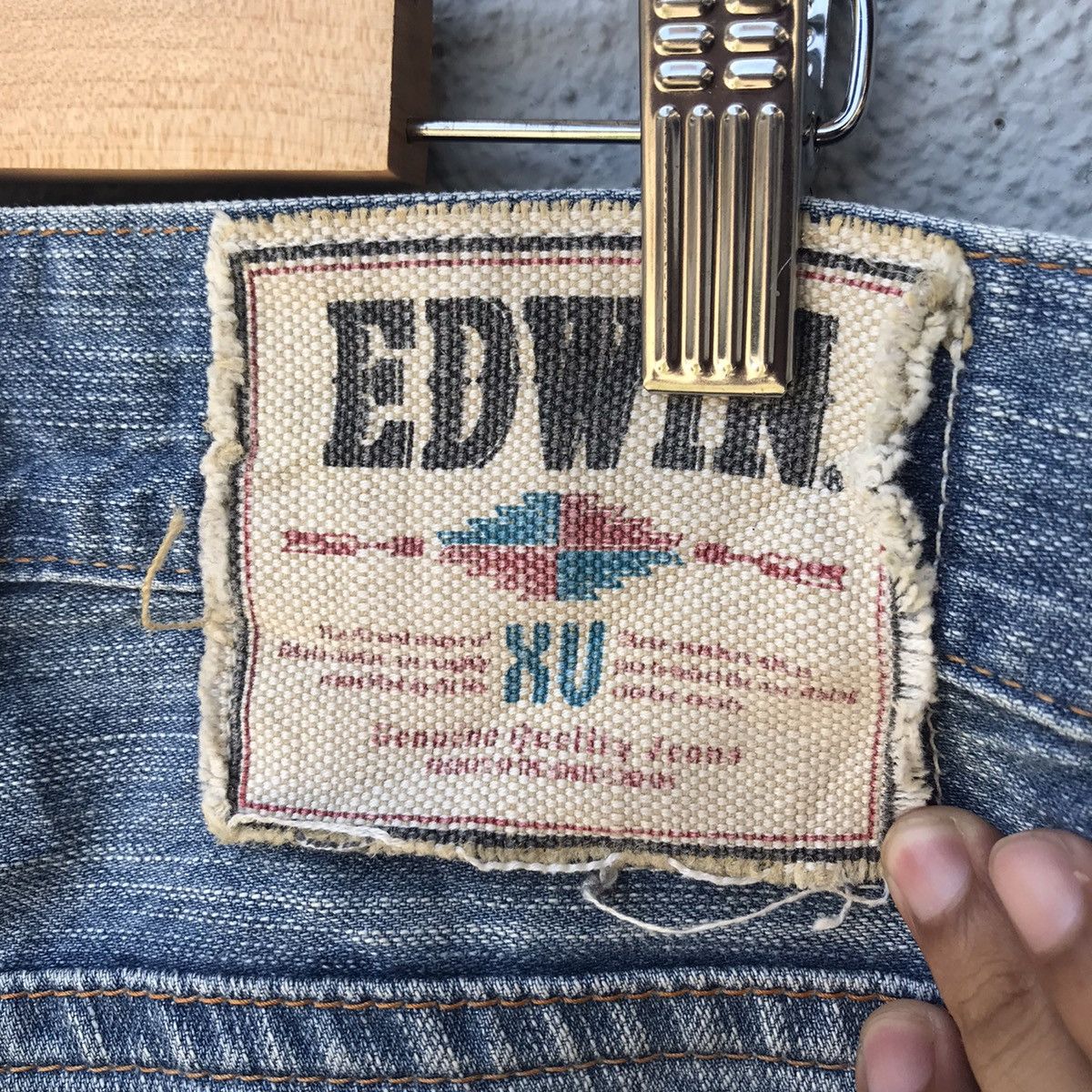 Edwin Vintage Edwin Distressed Blue Wash Jeans Size US 31 - 15 Thumbnail