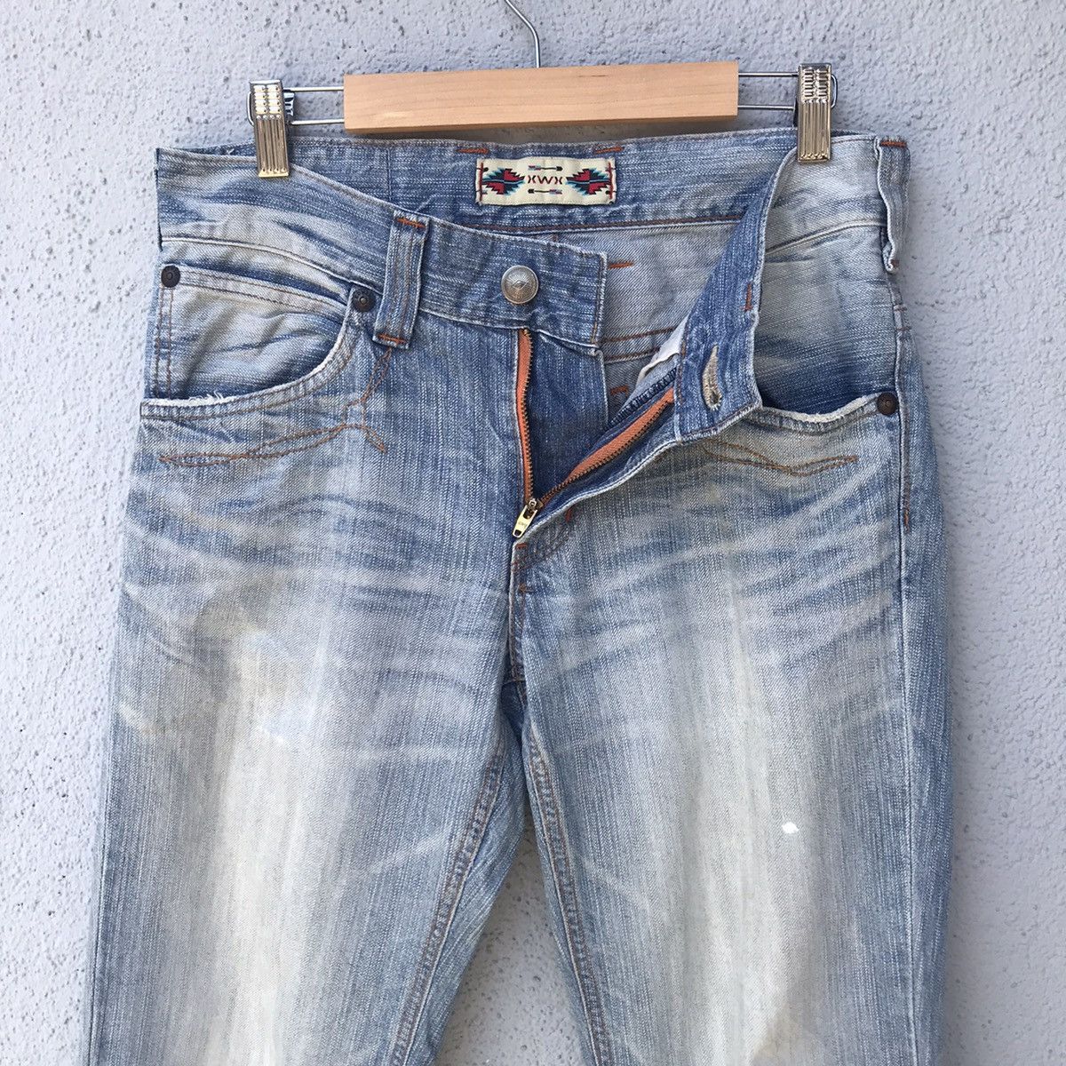 Edwin Vintage Edwin Distressed Blue Wash Jeans Size US 31 - 8 Thumbnail
