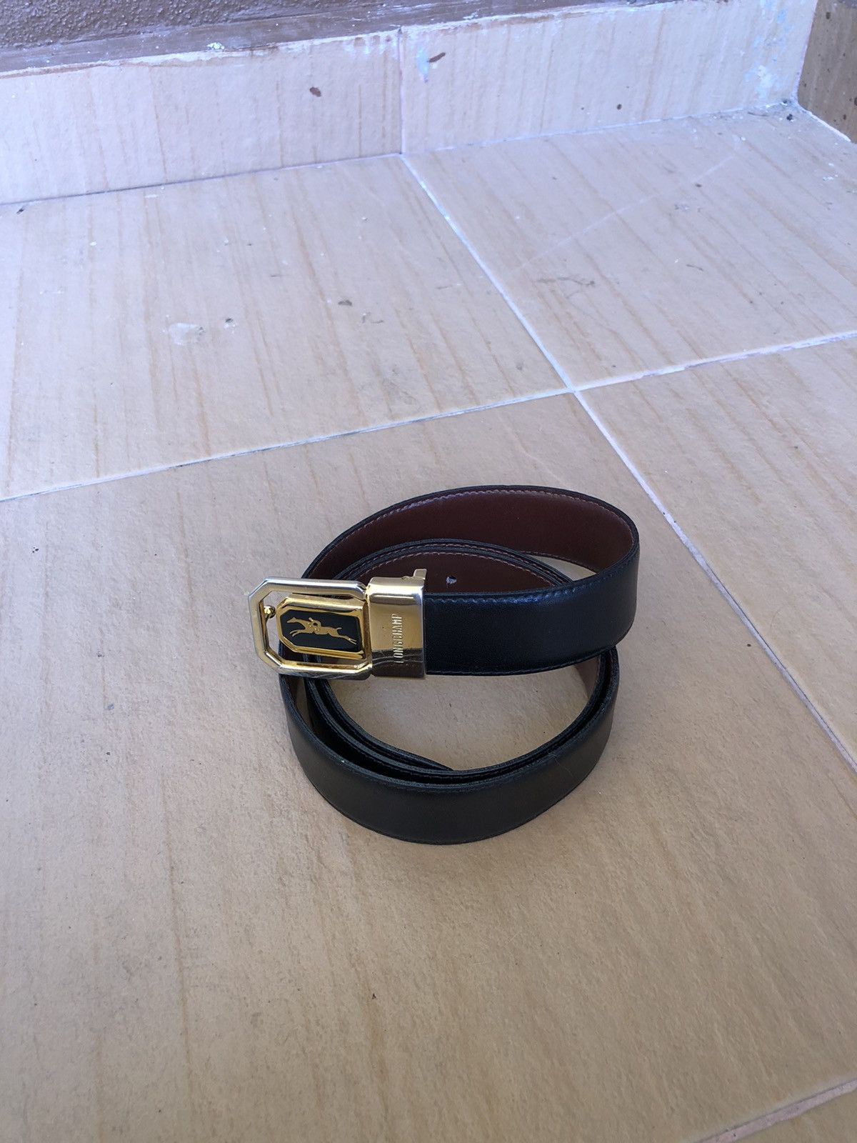 Longchamp Vintage Longchamp Big Logo Buckle Belt Size ONE SIZE - 2 Thumbnail