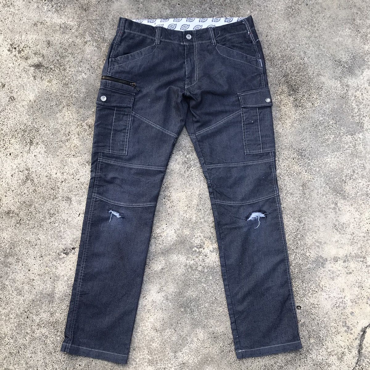 Dickies Vintage Dickies Japanese Branded Striped Cargo Pants Size US 34 / EU 50 - 1 Thumbnail