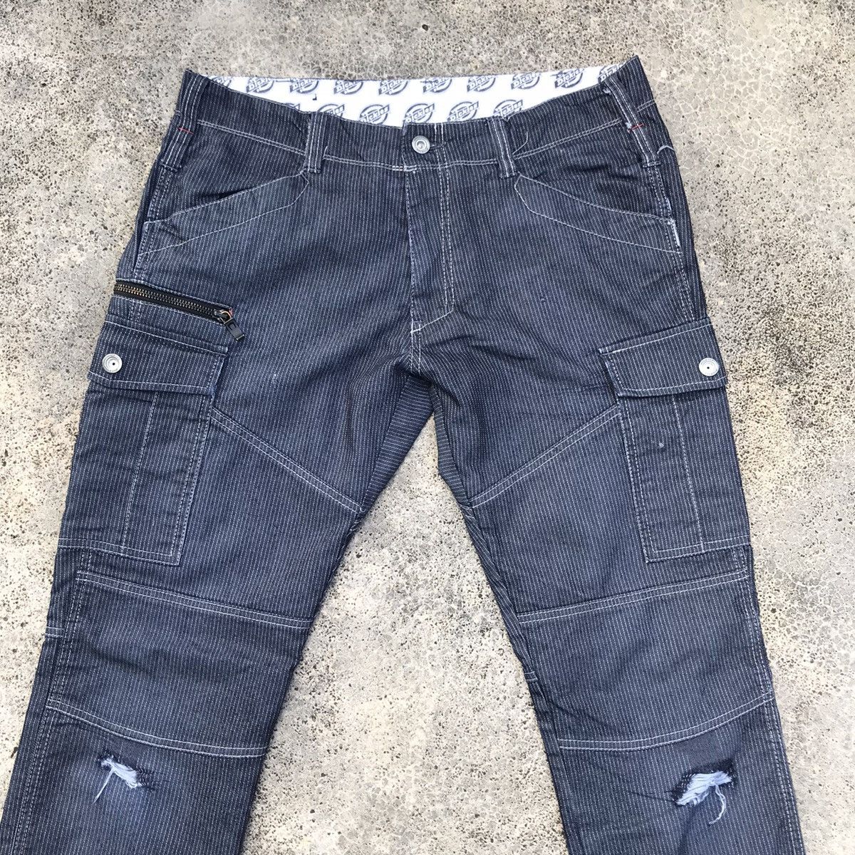 Dickies Vintage Dickies Japanese Branded Striped Cargo Pants Size US 34 / EU 50 - 2 Thumbnail