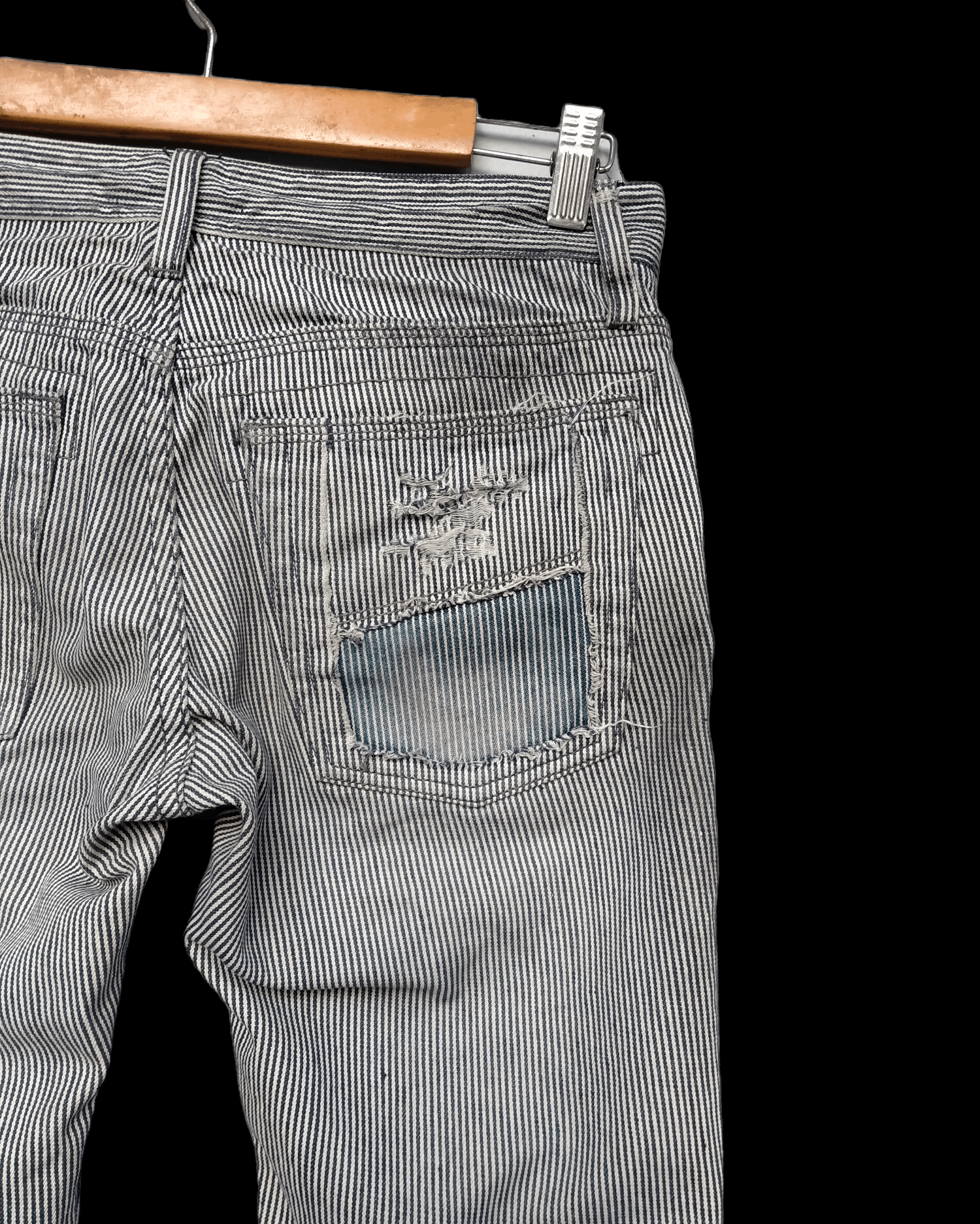 The Difference Vintage Boro Sashiko Rips Rupert Difference Stripe Denim Size US 30 / EU 46 - 15 Thumbnail