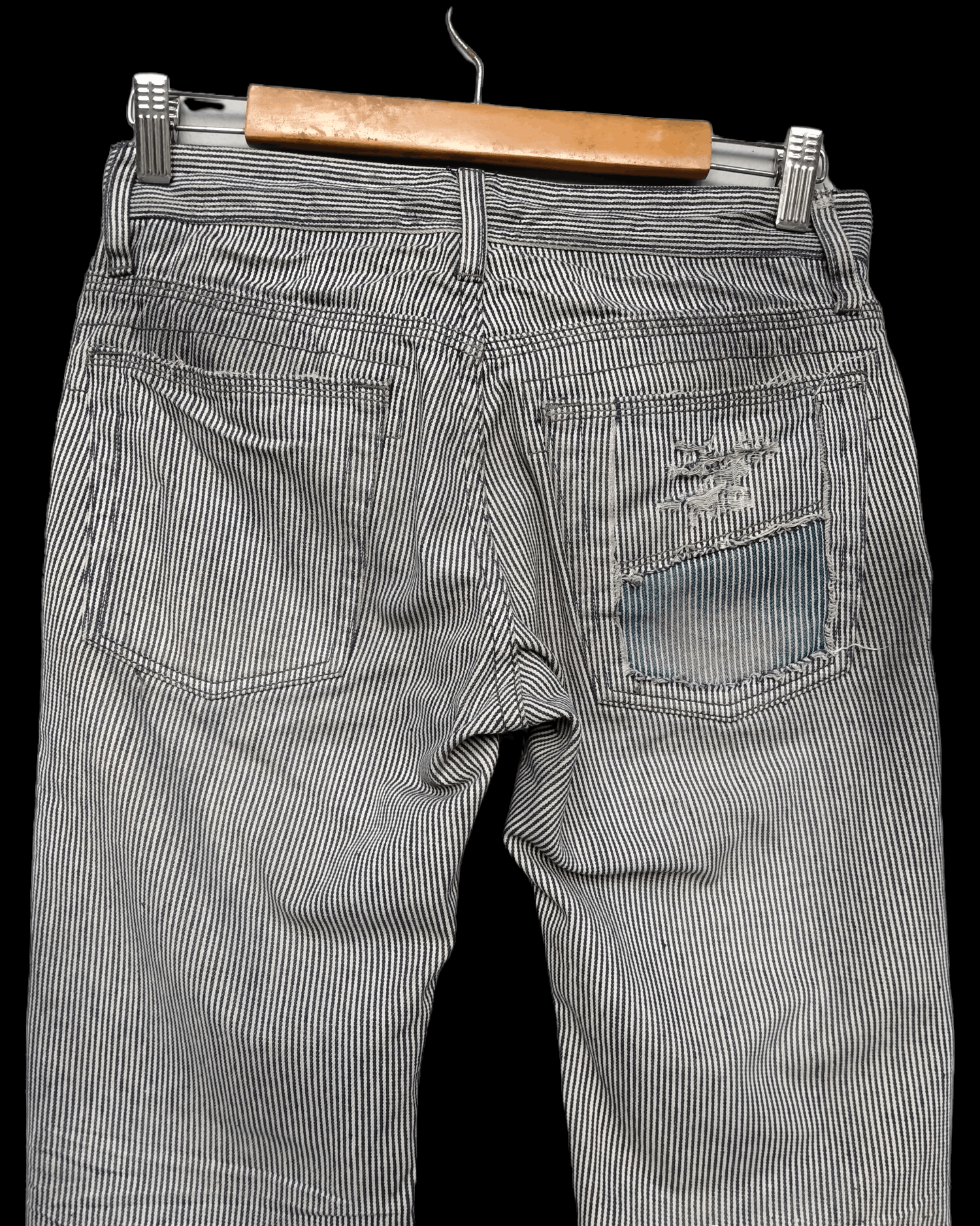 The Difference Vintage Boro Sashiko Rips Rupert Difference Stripe Denim Size US 30 / EU 46 - 11 Thumbnail