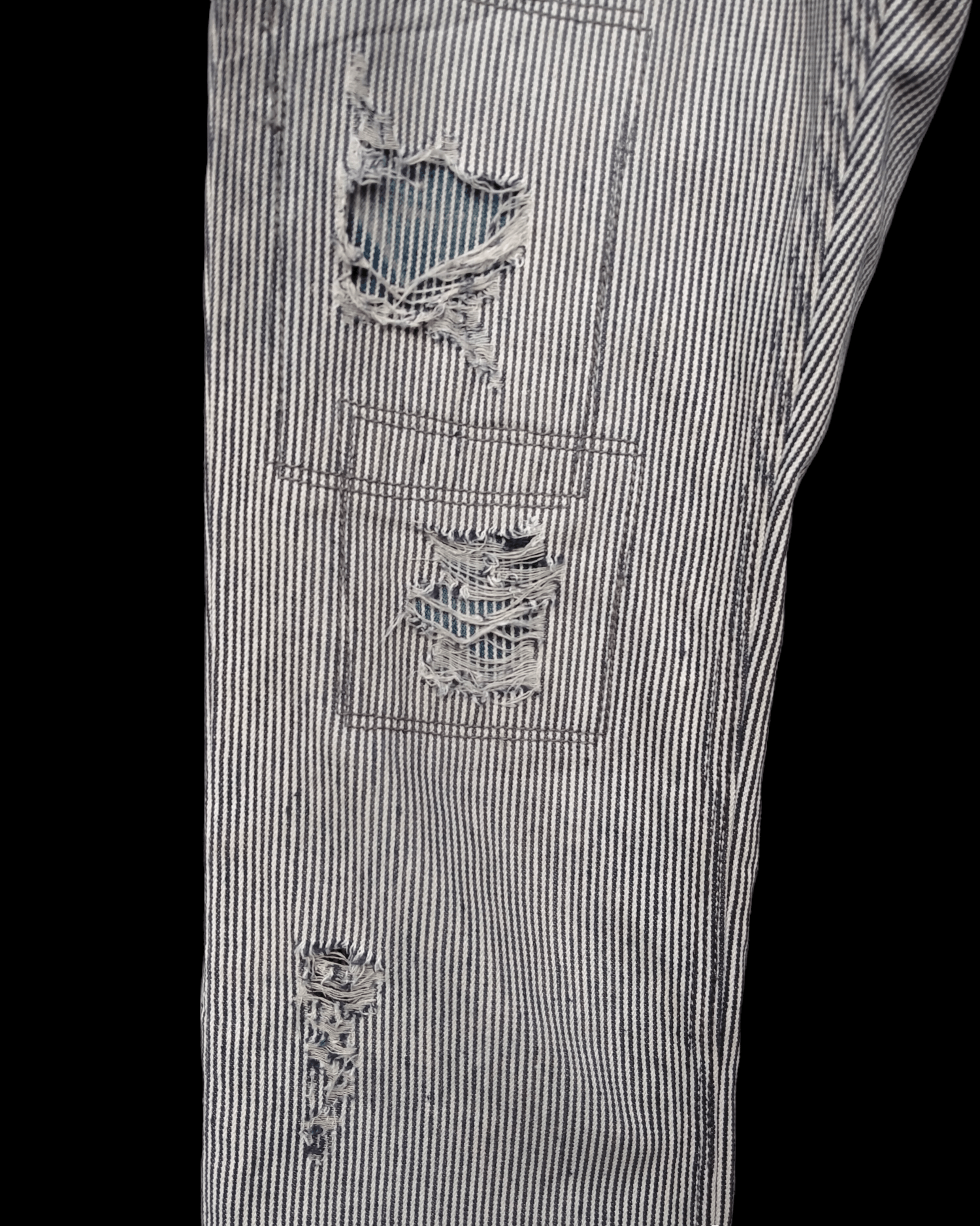 The Difference Vintage Boro Sashiko Rips Rupert Difference Stripe Denim Size US 30 / EU 46 - 6 Thumbnail