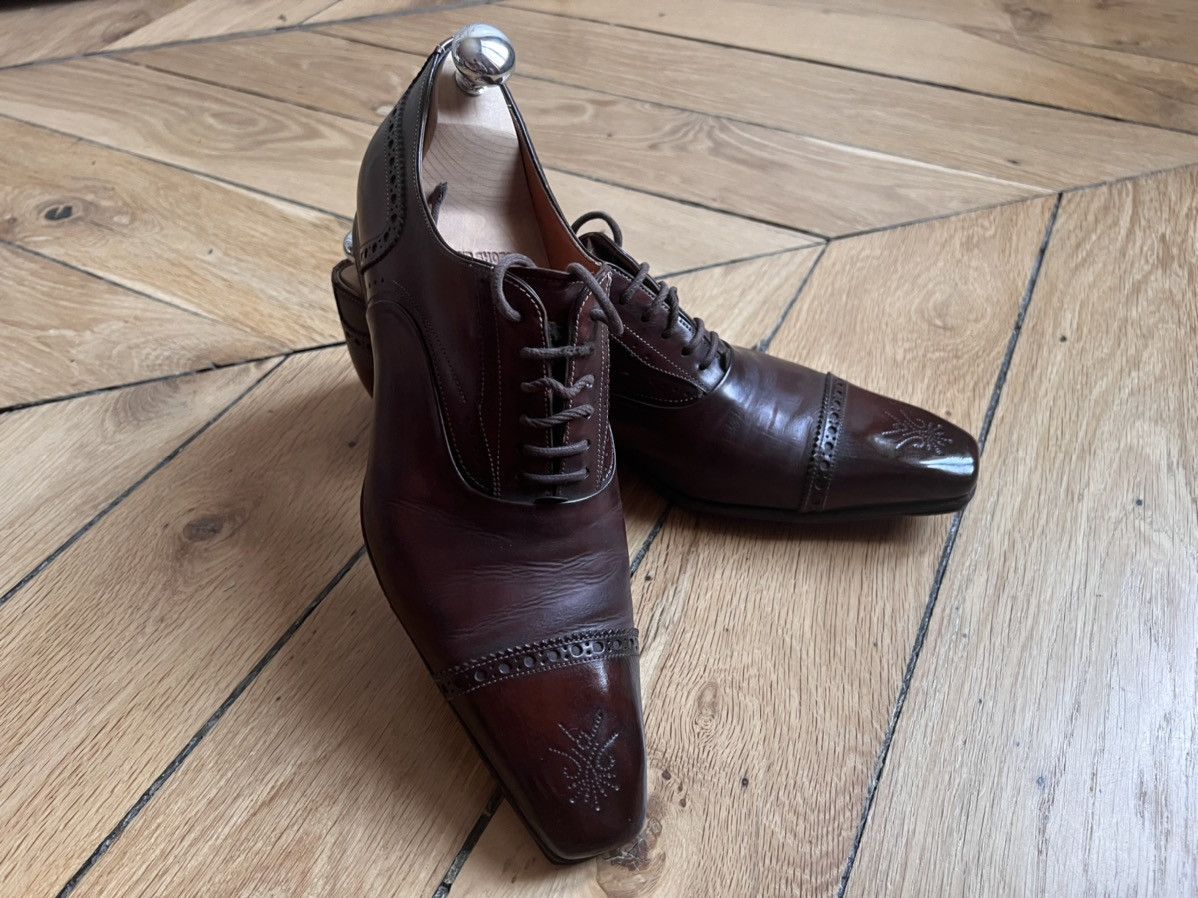 SANTONI Brogue captoe Oxford cherry brown 6.5uk
