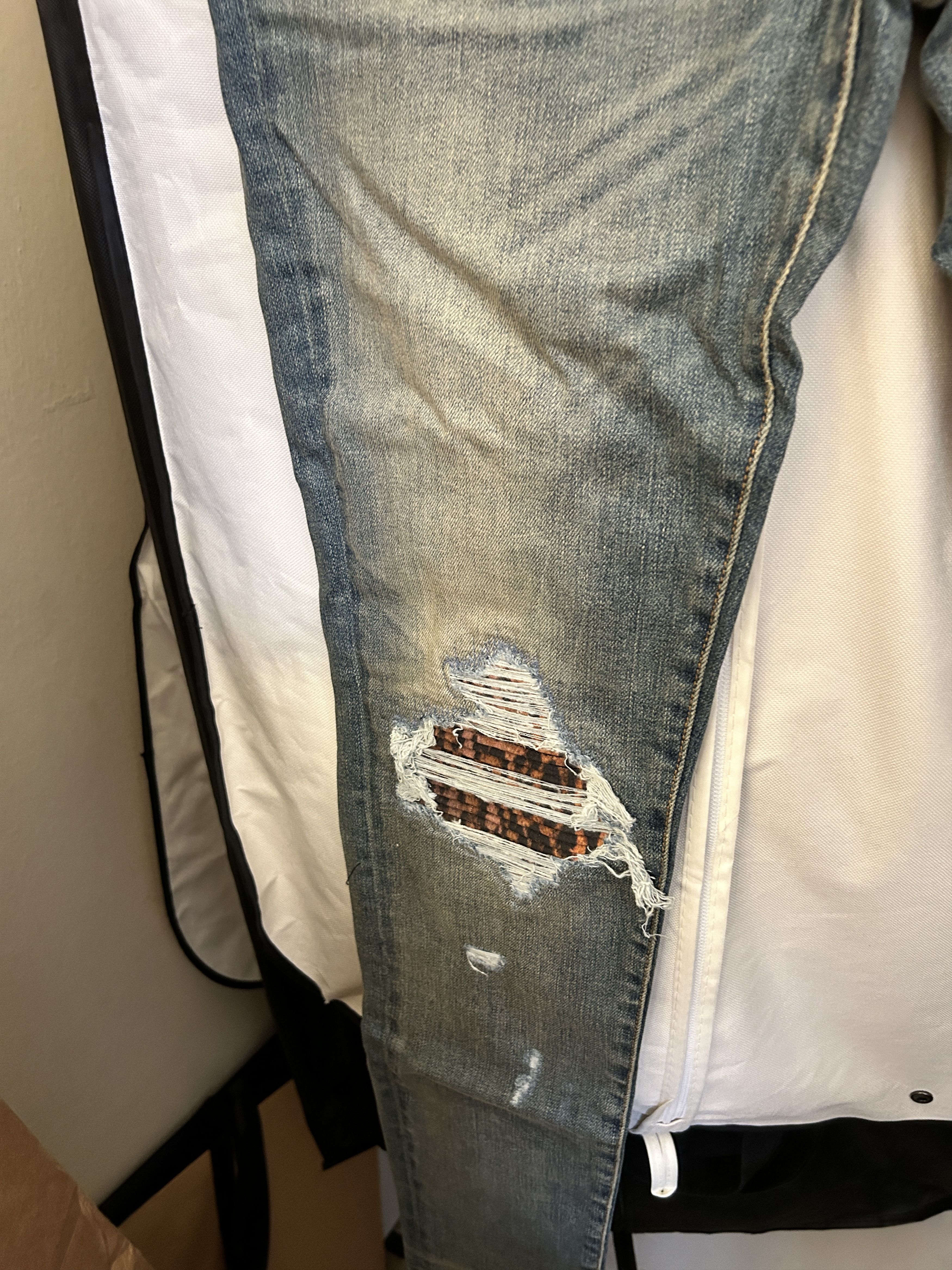 Amiri amiri Clay Indigo & Leopard 'MX1' Jeans Size US 29 - 4 Thumbnail