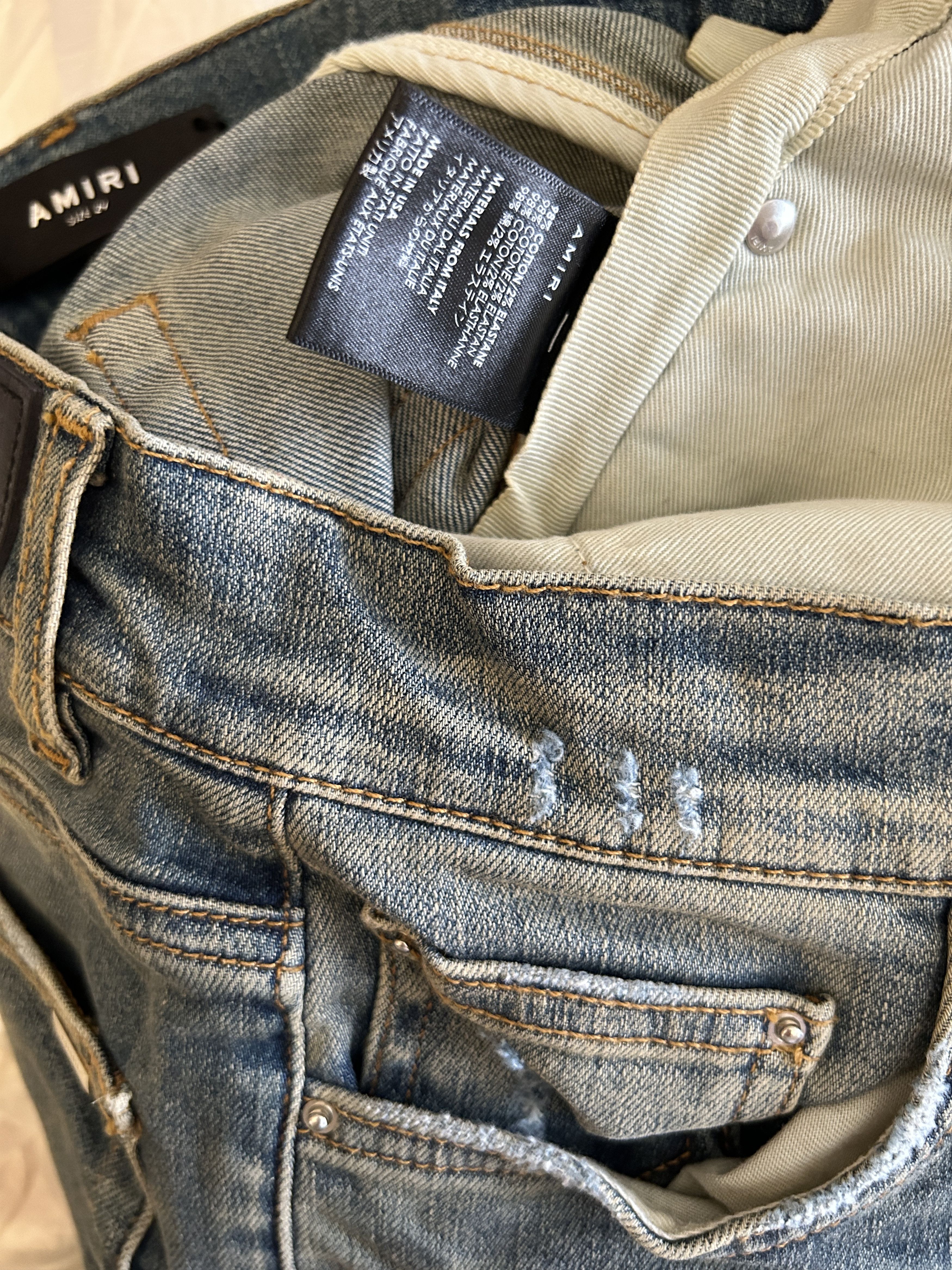 Amiri amiri Clay Indigo & Leopard 'MX1' Jeans Size US 29 - 11 Thumbnail