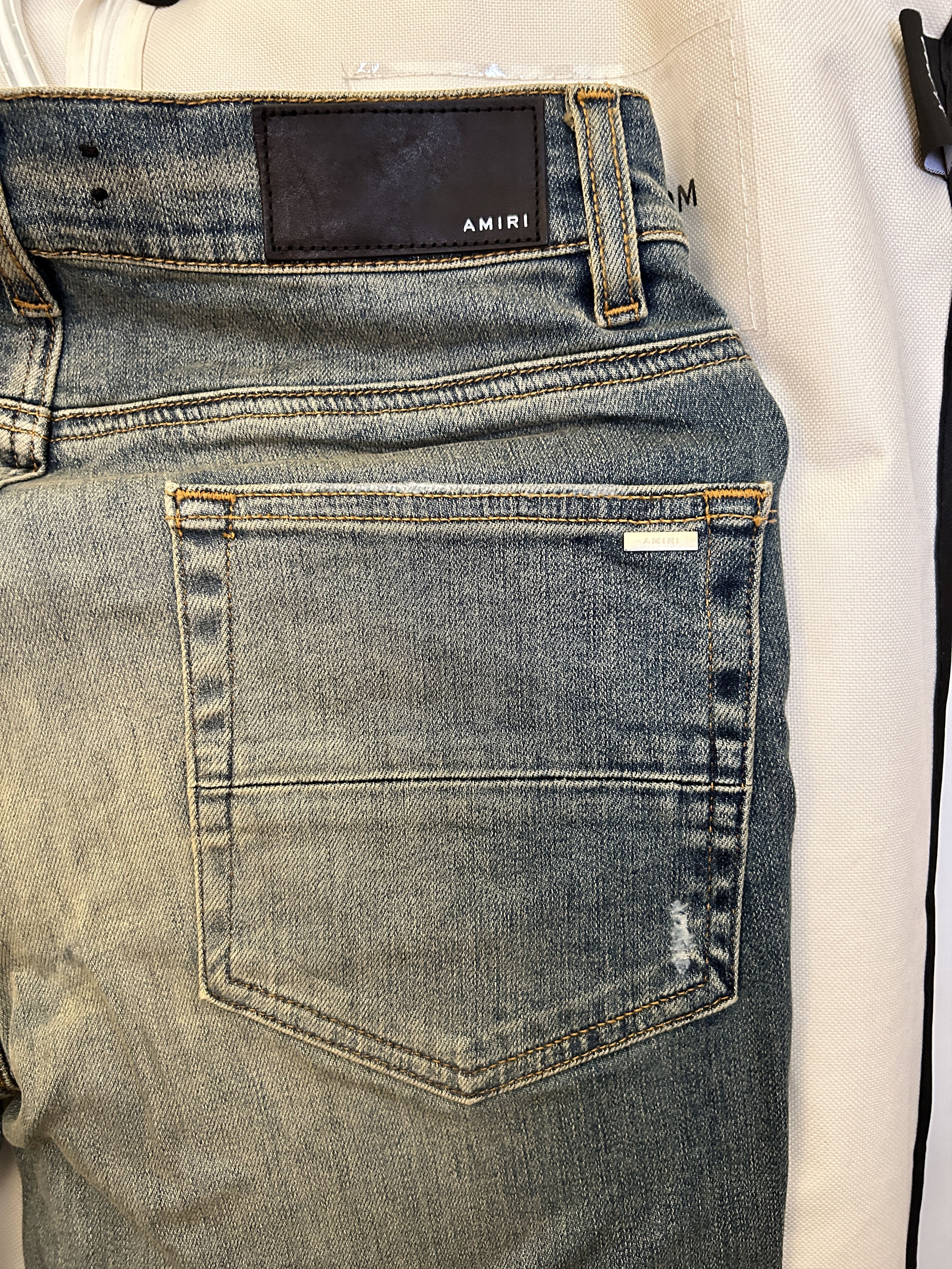 Amiri amiri Clay Indigo & Leopard 'MX1' Jeans Size US 29 - 7 Thumbnail