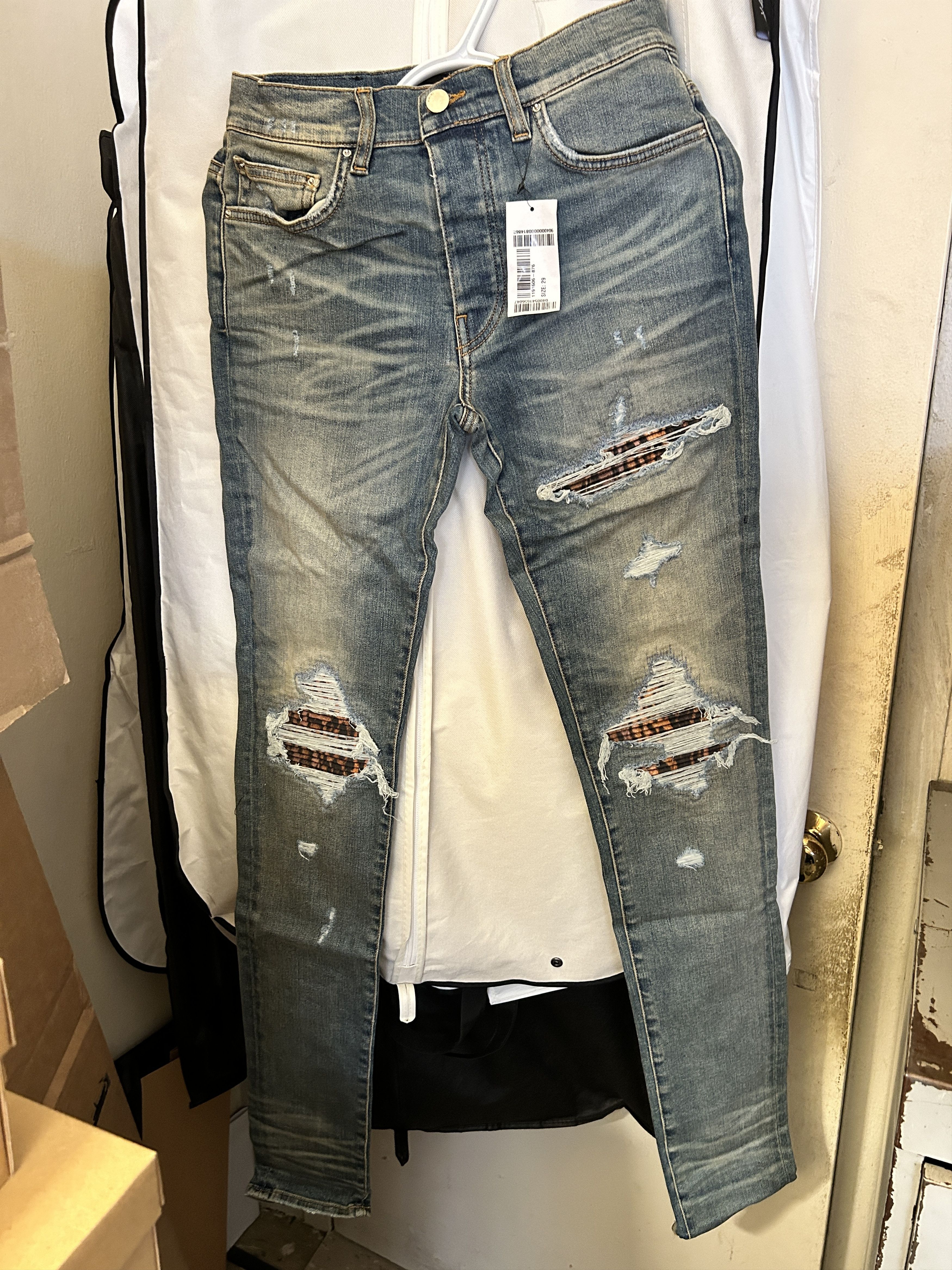 Amiri amiri Clay Indigo & Leopard 'MX1' Jeans Size US 29 - 2 Thumbnail
