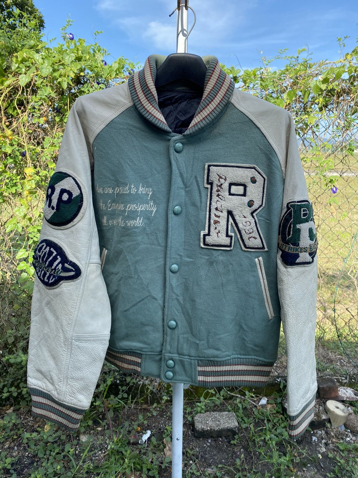 Vintage Rozzo Pulcino Varsity Jacket Leather Sleeve Size US XL / EU 56 / 4 - 1 Thumbnail