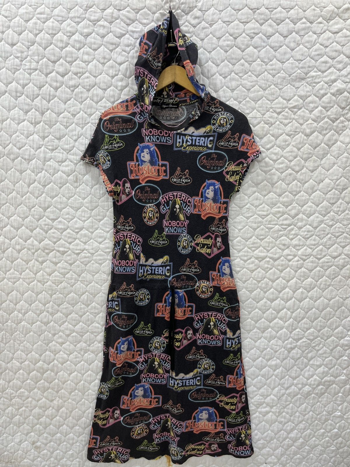 Hysteric Glamour (Ffff). VINTAGE HYSTERIC GLAMOUR OVER PRINT HOODIE DRESS Size S / US 4 / IT 40 - 1 Thumbnail