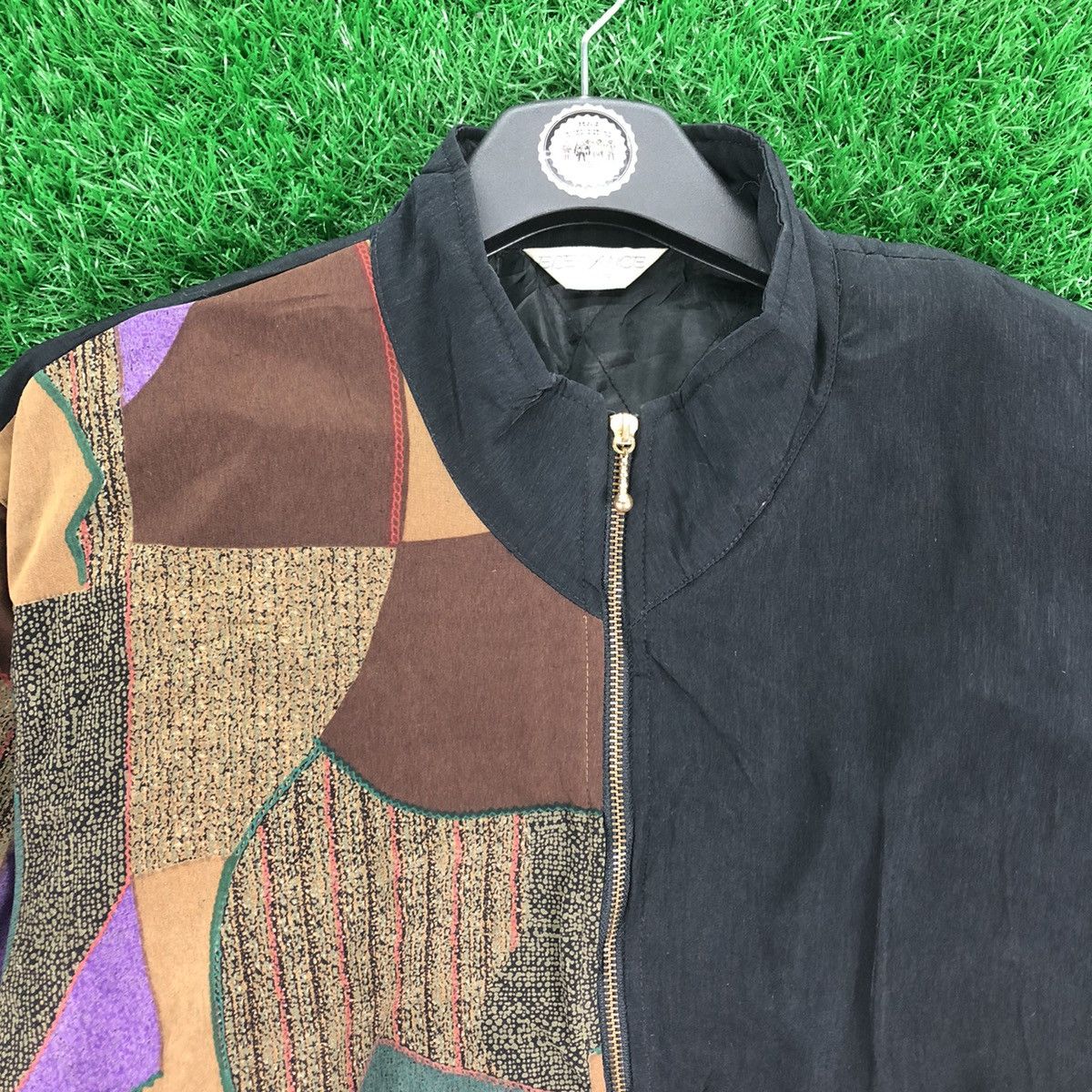 Japanese Brand Vintage 90's Patchwork Zipper Jacket by Elegance Size S / US 4 / IT 40 - 7 Thumbnail