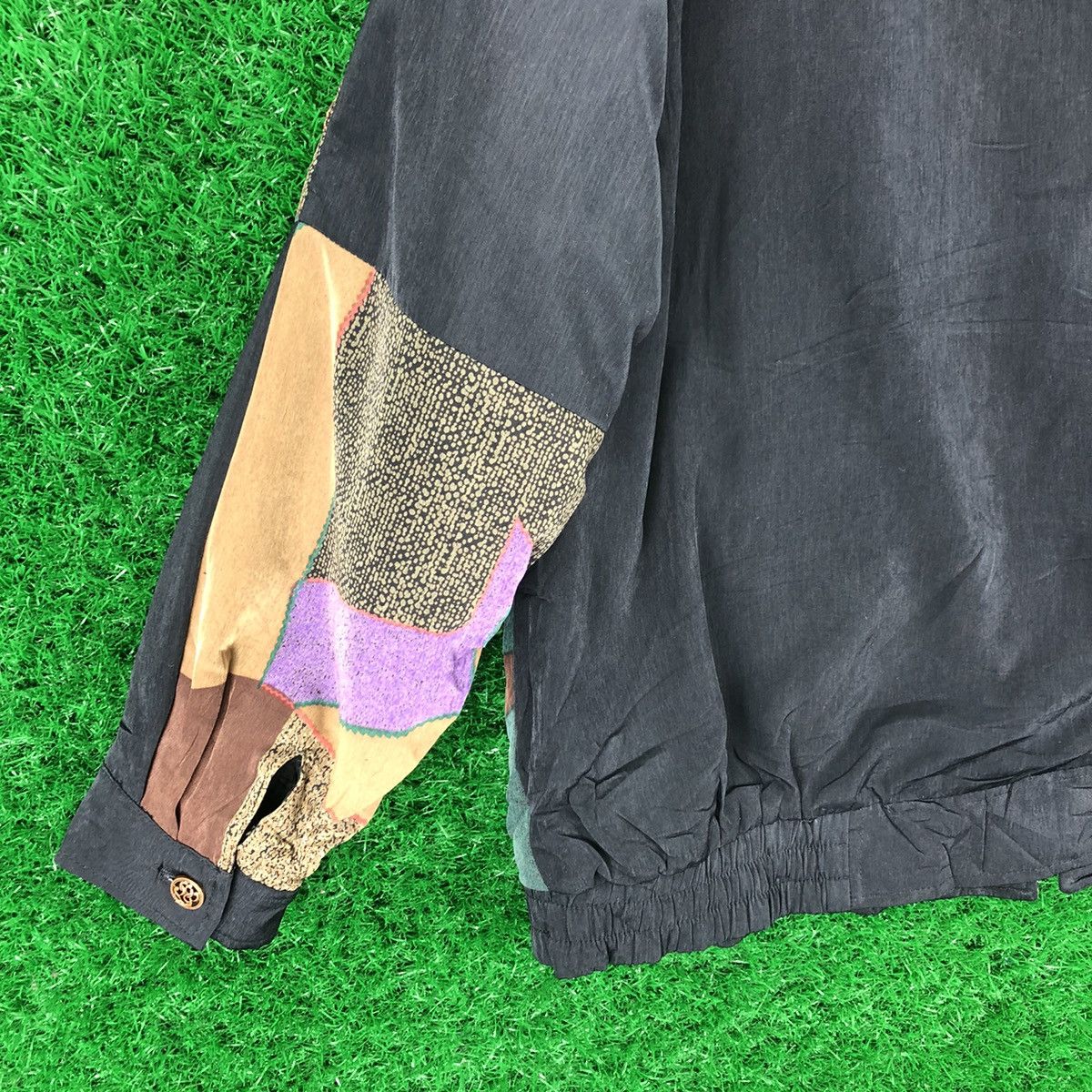 Japanese Brand Vintage 90's Patchwork Zipper Jacket by Elegance Size S / US 4 / IT 40 - 6 Thumbnail