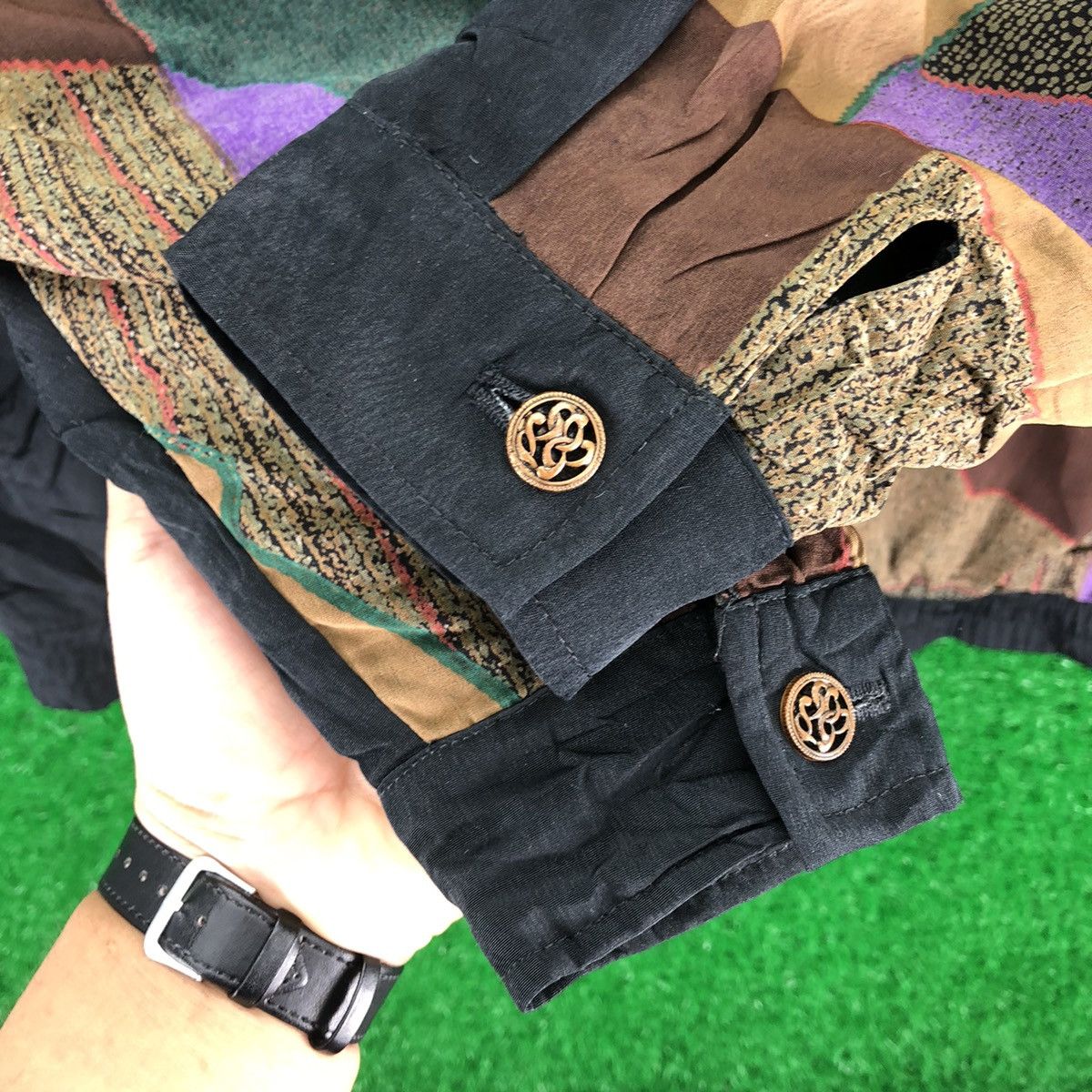 Japanese Brand Vintage 90's Patchwork Zipper Jacket by Elegance Size S / US 4 / IT 40 - 12 Thumbnail