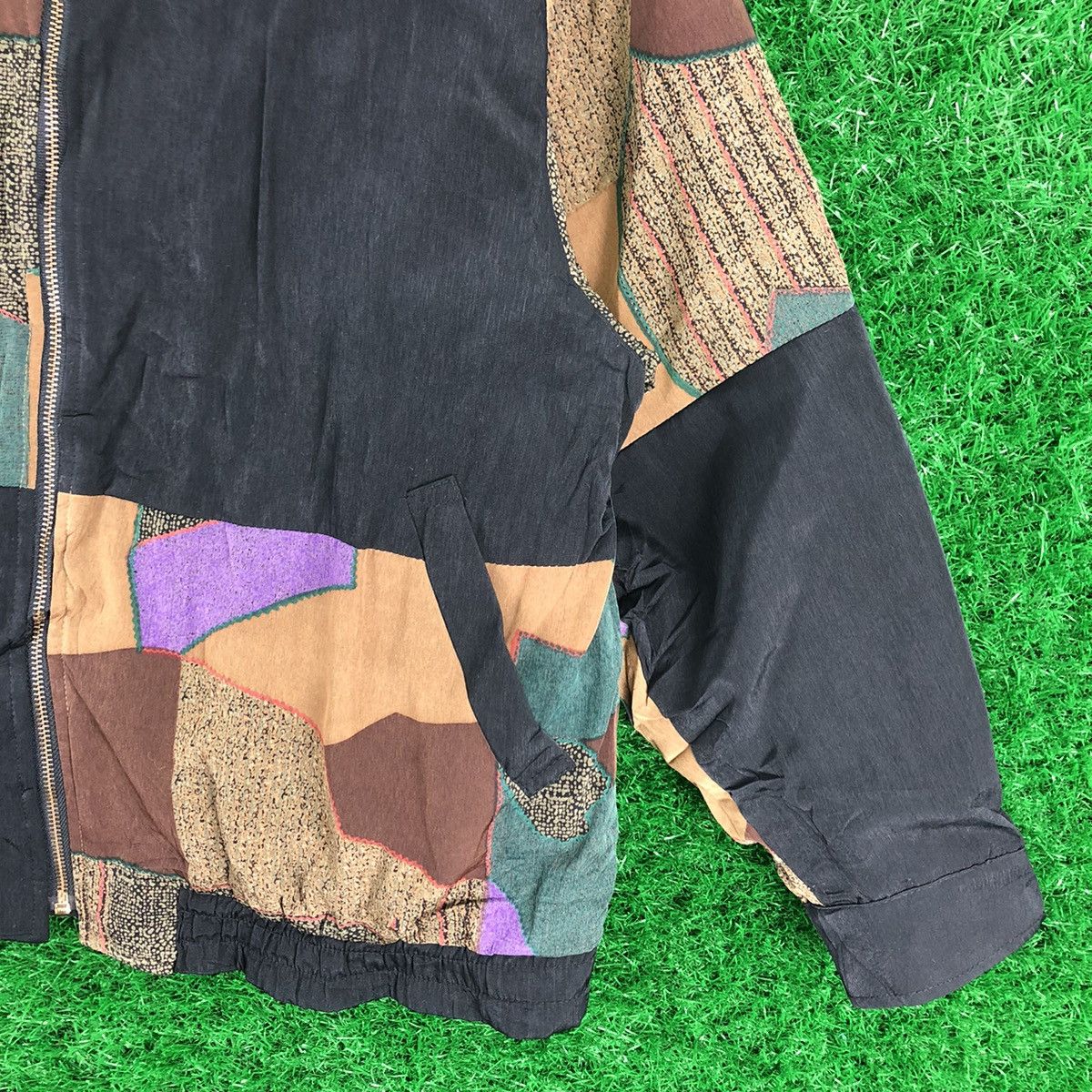 Japanese Brand Vintage 90's Patchwork Zipper Jacket by Elegance Size S / US 4 / IT 40 - 3 Thumbnail